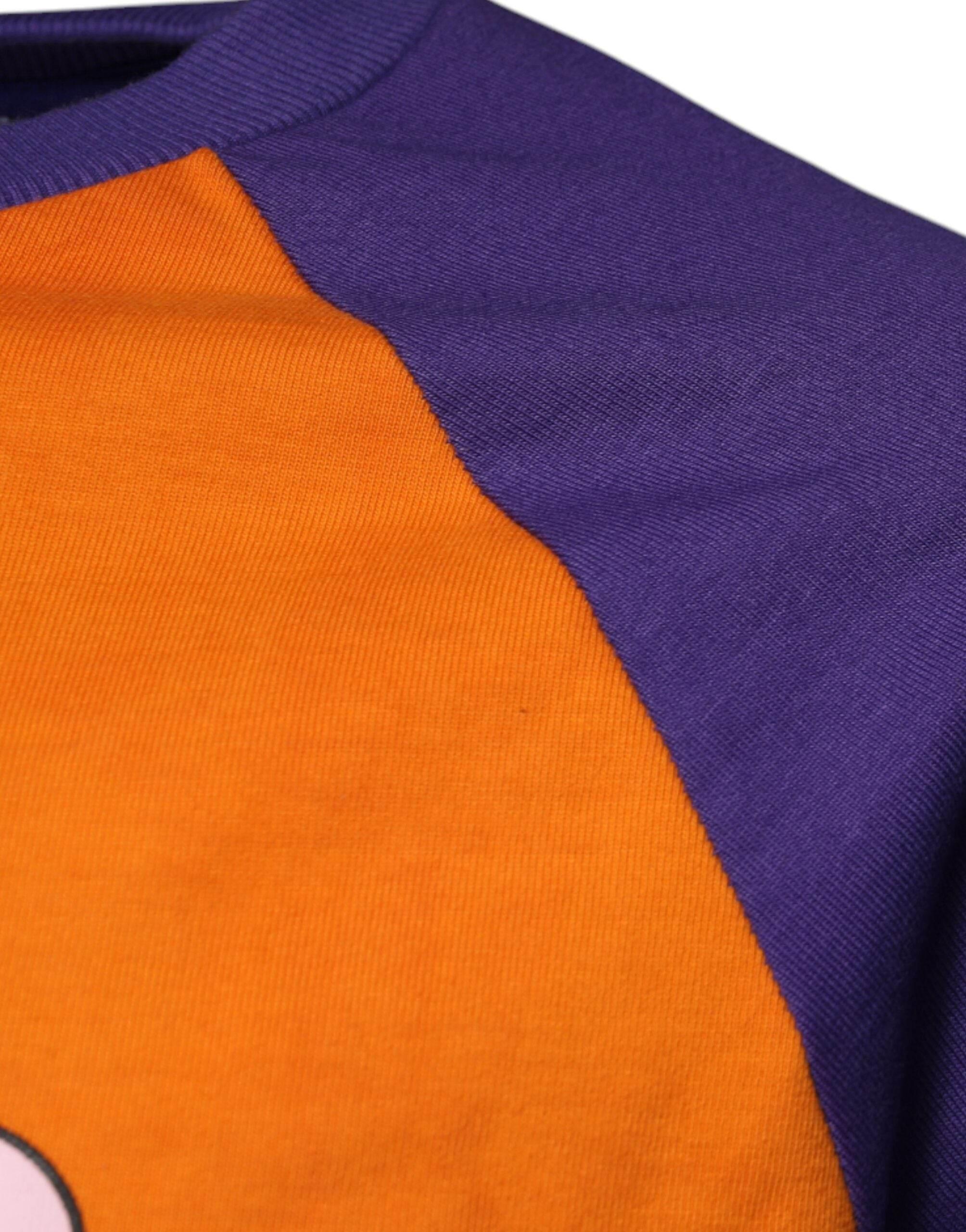 Dolce & Gabbana Orange Purple Graphic Print Short Sleeves T-shirt - Hilstor
