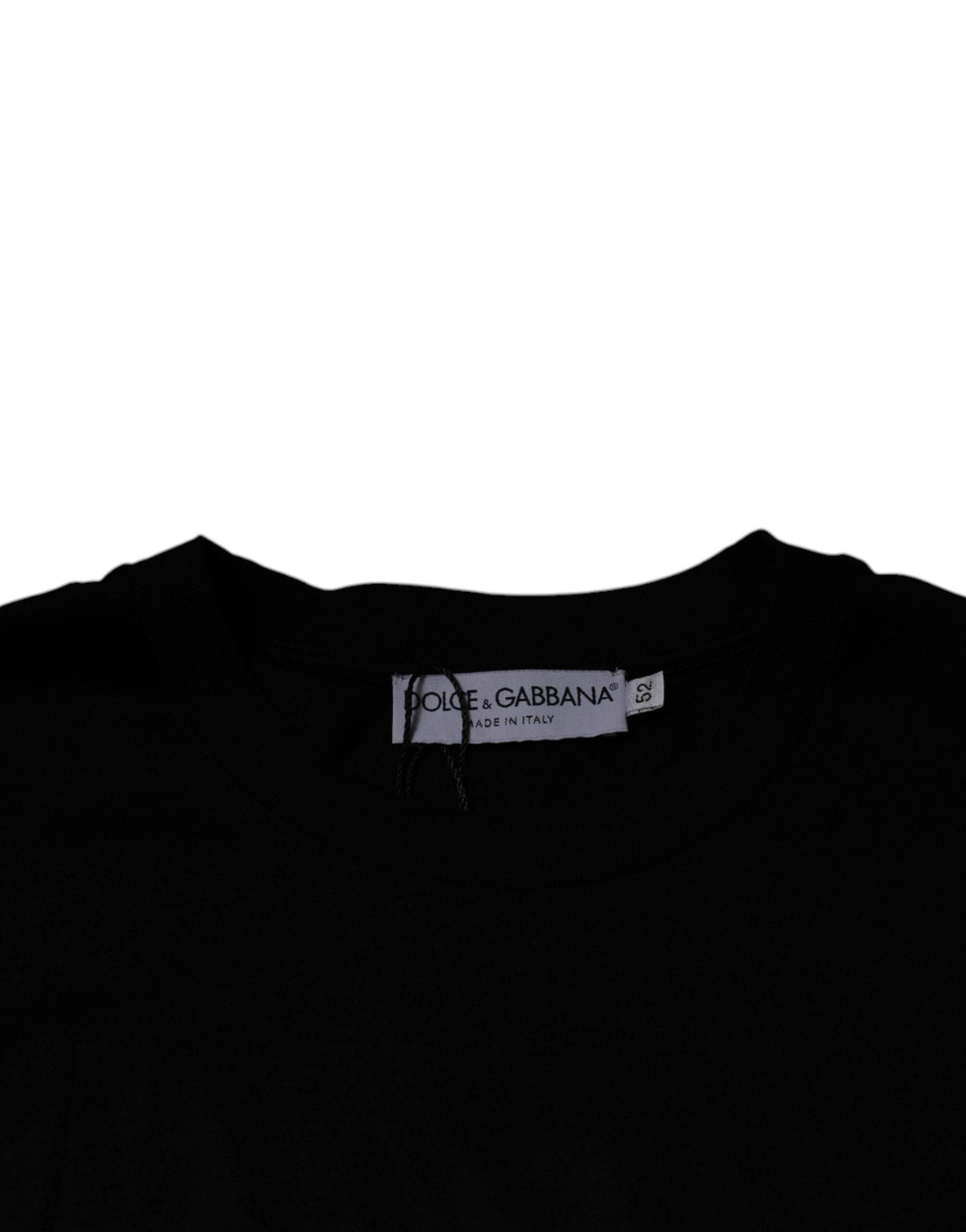 Dolce & Gabbana Black Crew Neck Short Sleeve T-shirt - Hilstor