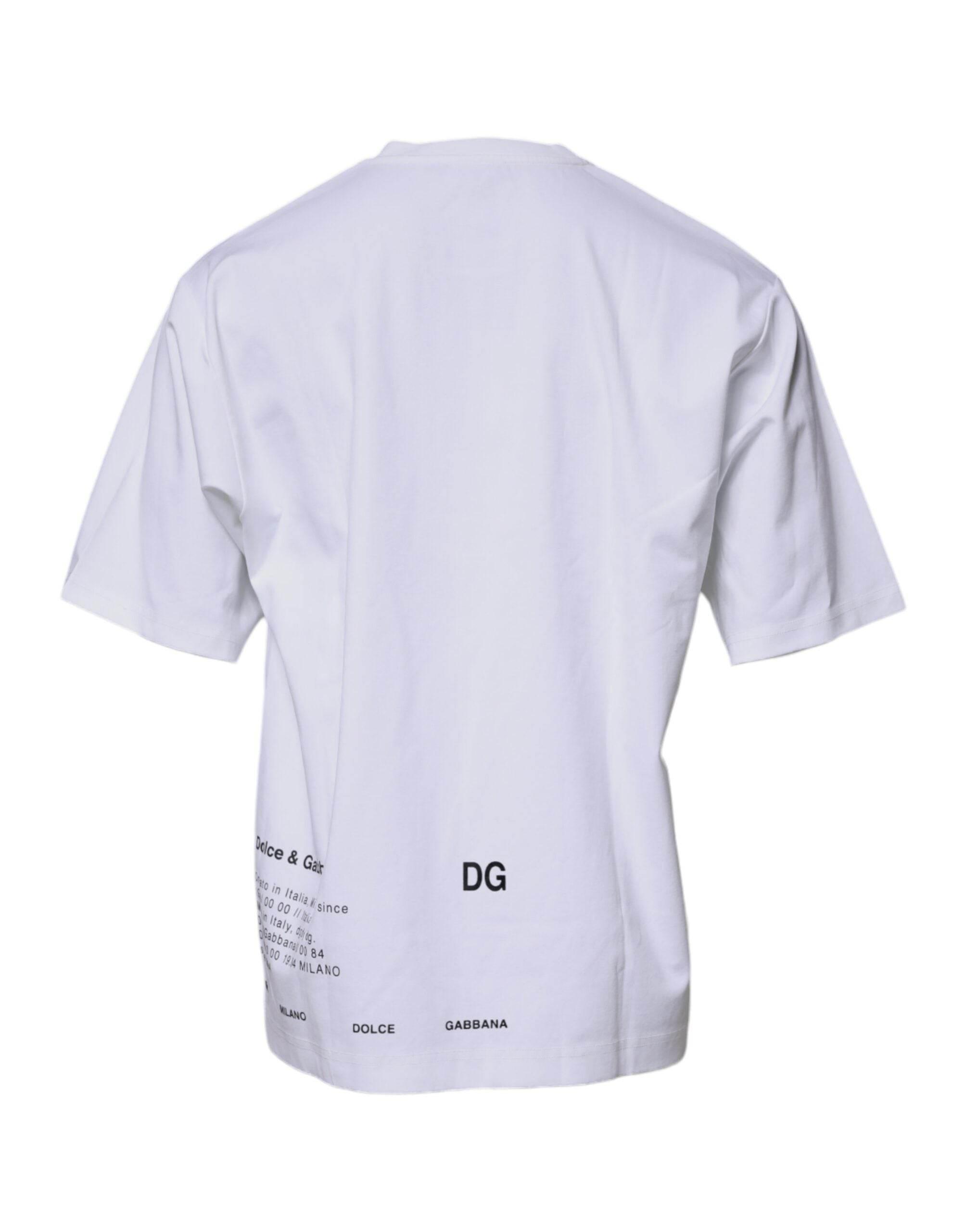 Dolce & Gabbana White DG Logo Cotton Crew Neck T-shirt - Hilstor