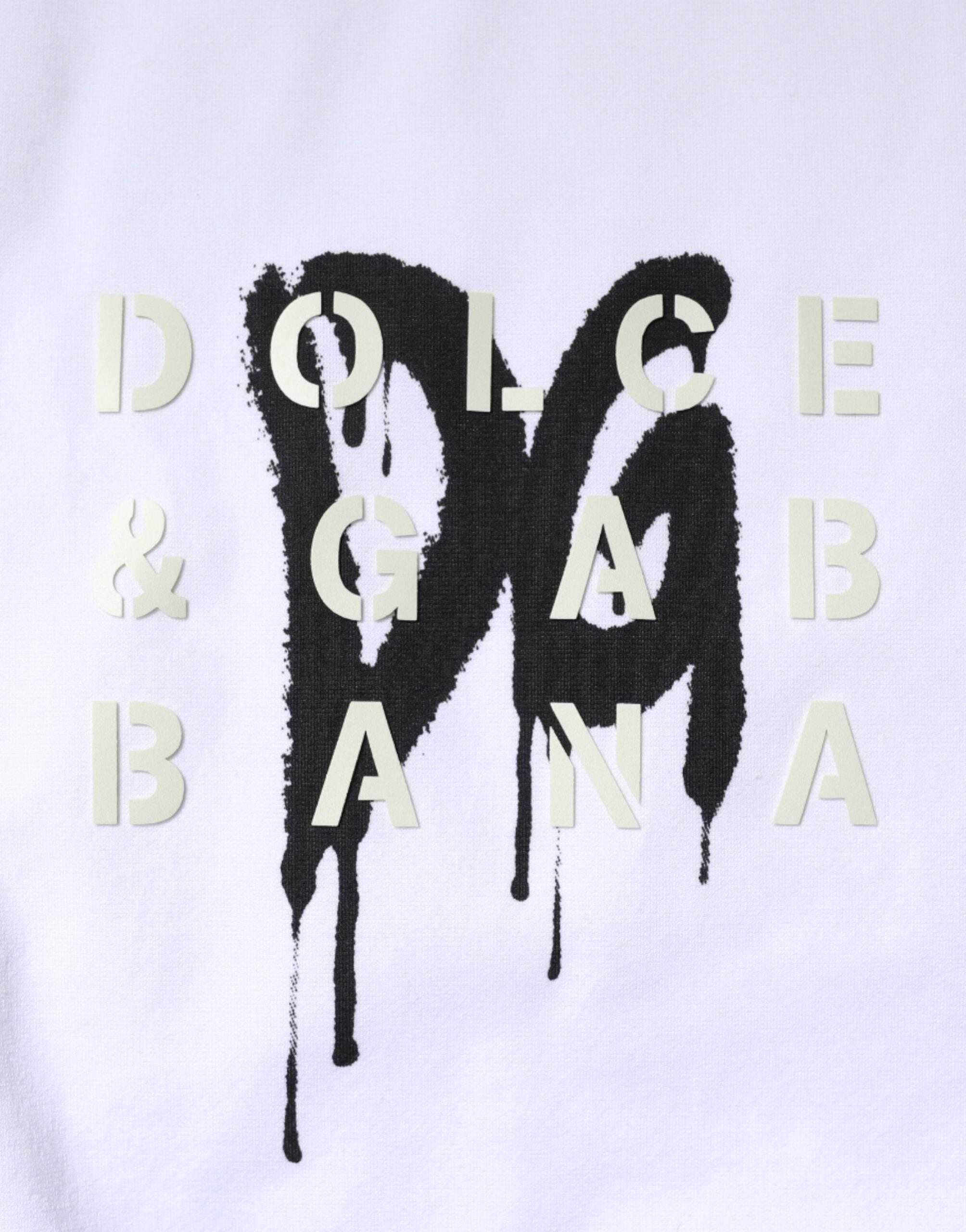 Dolce & Gabbana White DG Logo Cotton Crew Neck T-shirt - Hilstor