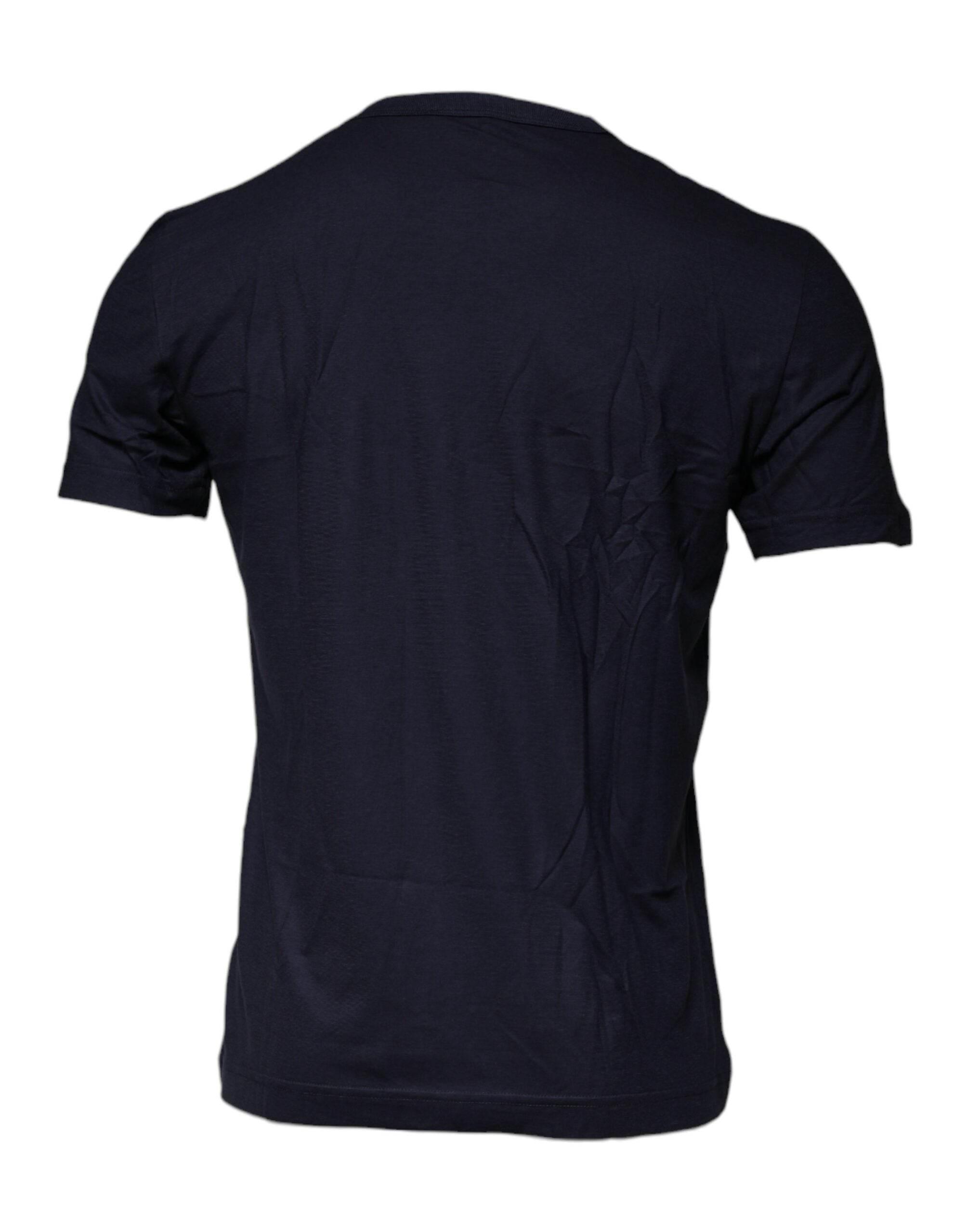 Dolce & Gabbana Blue D&G King Of Love Cotton Crew Neck T-shirt - Hilstor