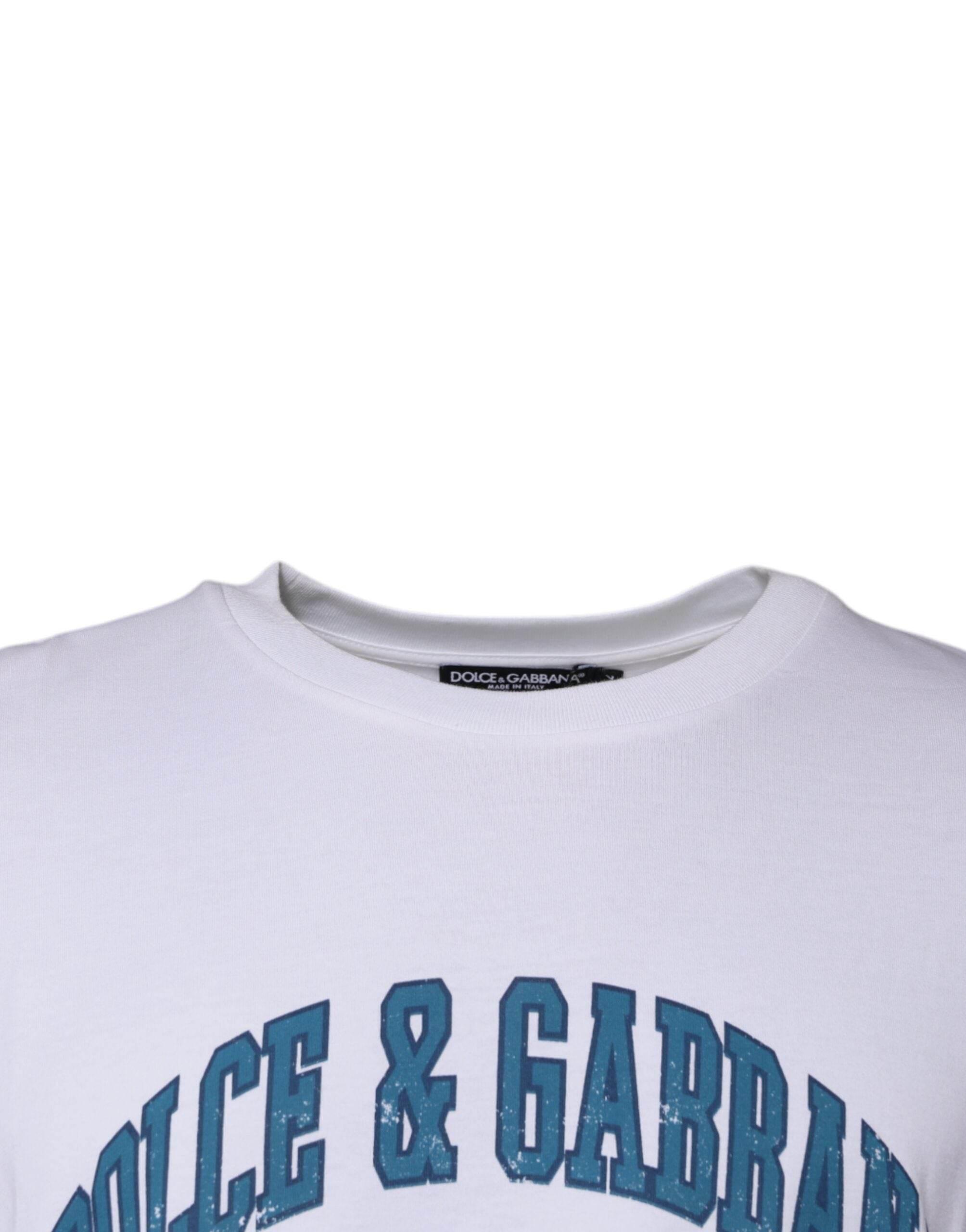 Dolce & Gabbana White DG Milano Cotton Crew Neck T-shirt - Hilstor