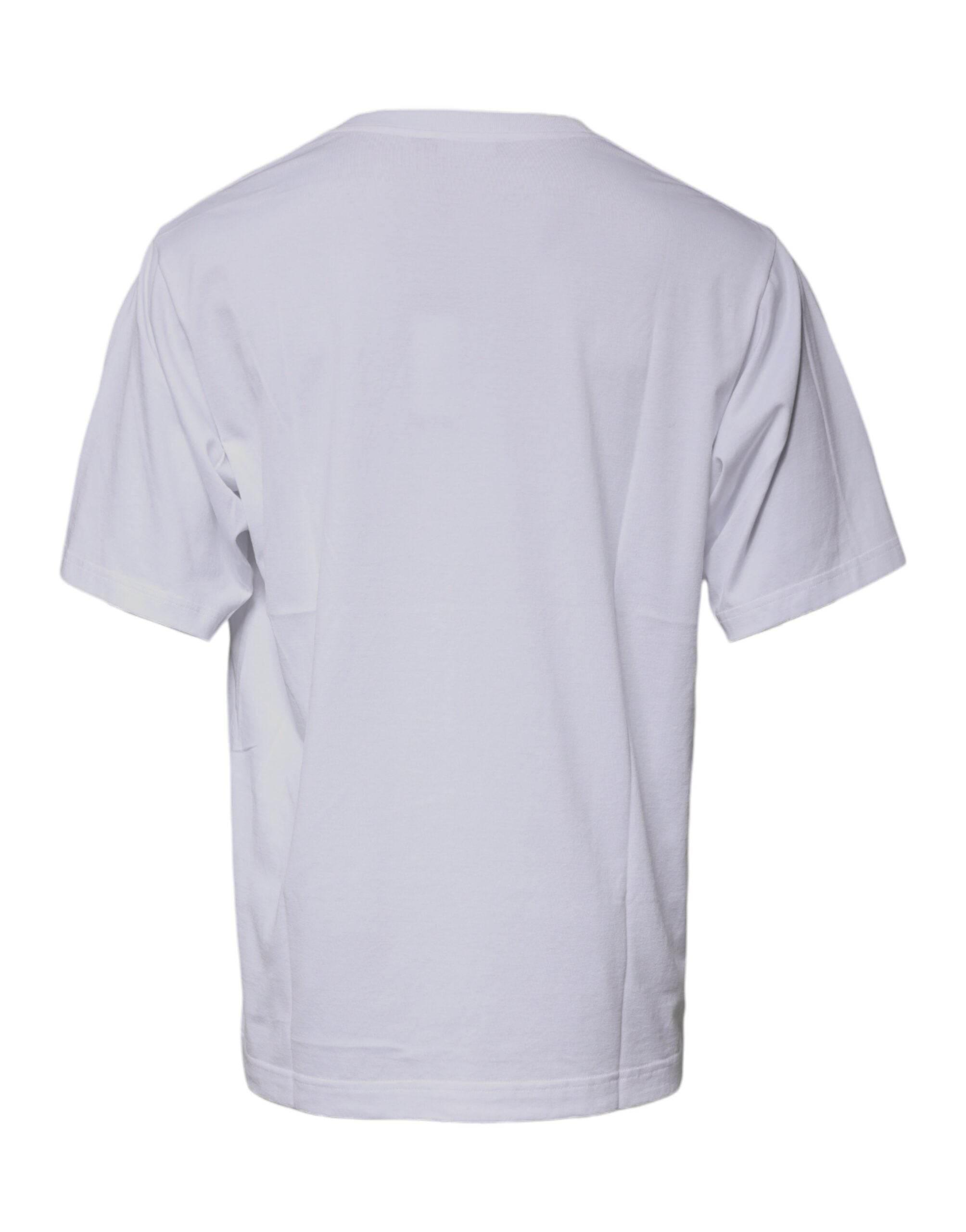 Dolce & Gabbana White DG Milano Cotton Crew Neck T-shirt - Hilstor