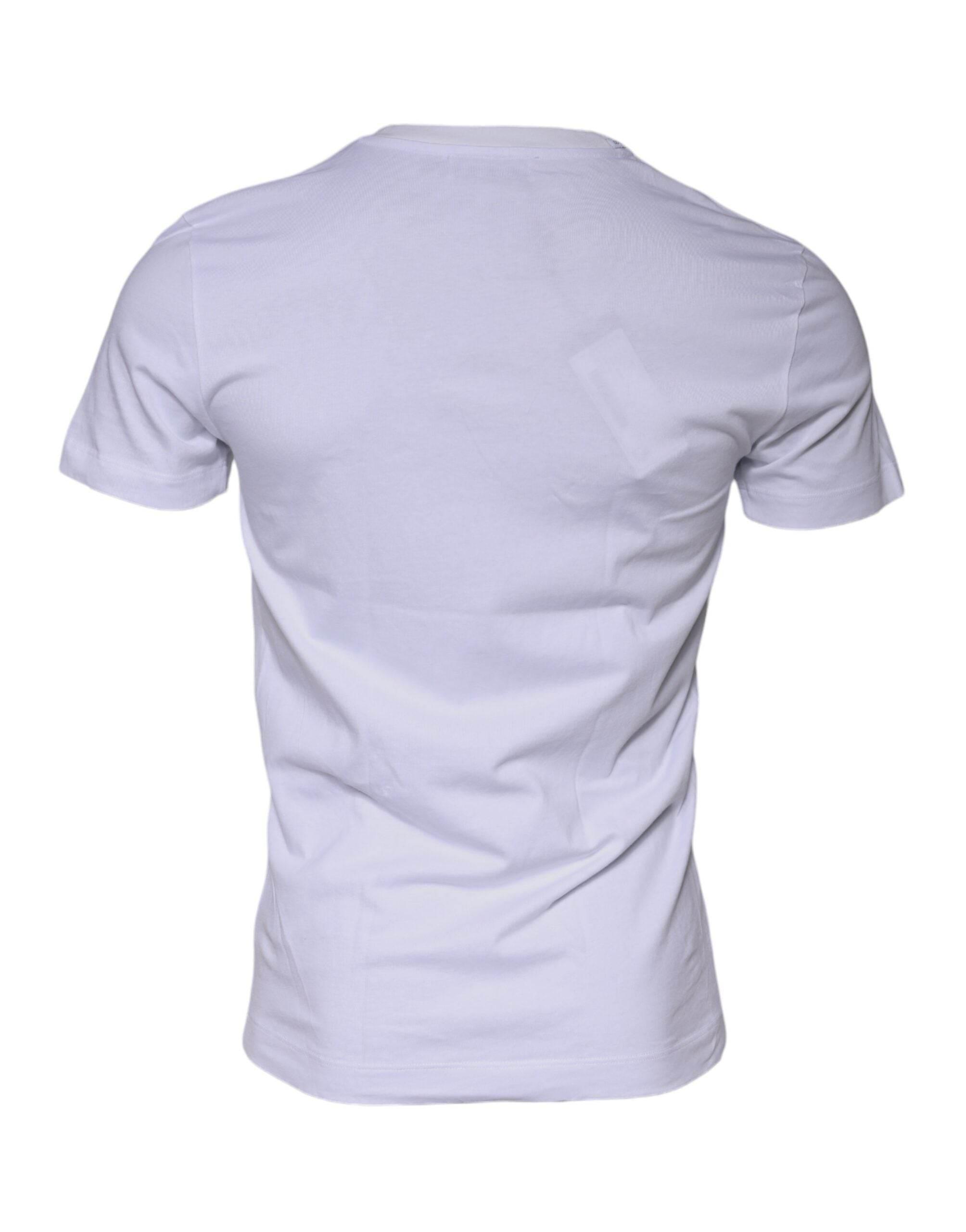 Dolce & Gabbana White DG Logo Cotton Crew Neck T-shirt - Hilstor