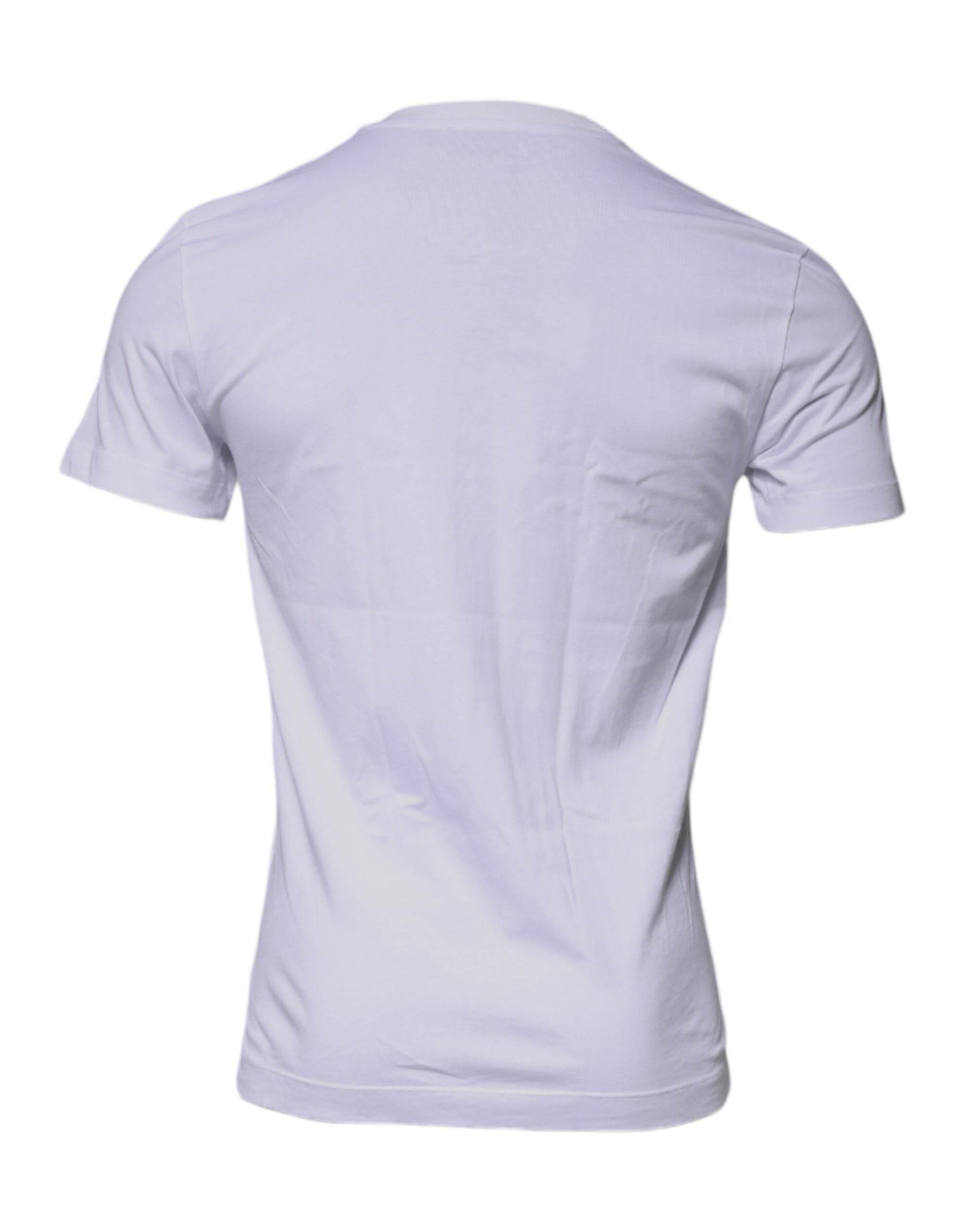 Dolce & Gabbana White DG Logo Cotton Crew Neck T-shirt - Hilstor