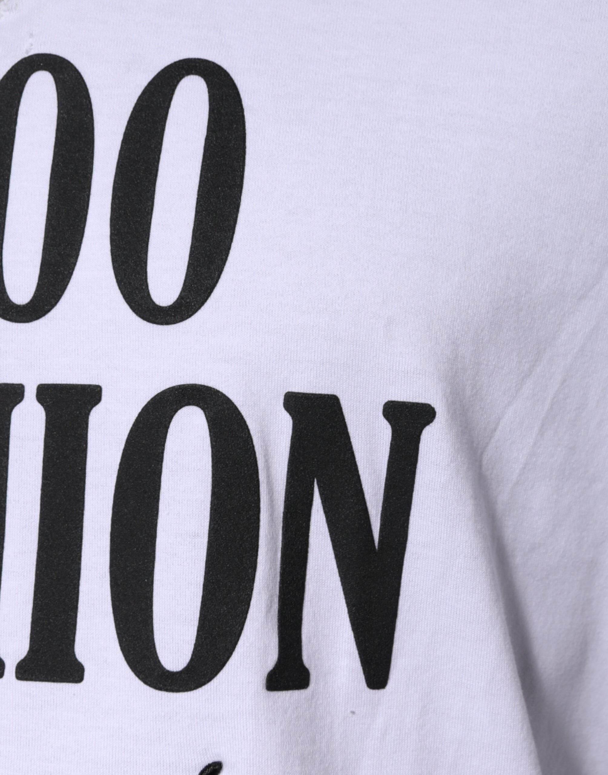 Dolce & Gabbana White Graphic Print Cotton Crew Neck T-shirt - Hilstor