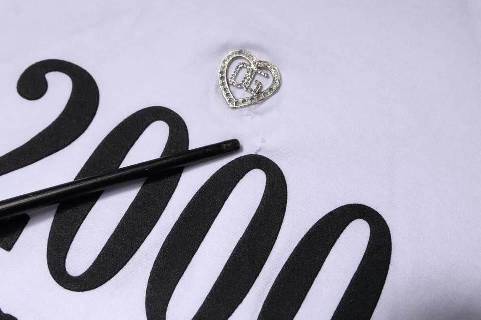 Dolce & Gabbana White Graphic Print Cotton Crew Neck T-shirt - Hilstor