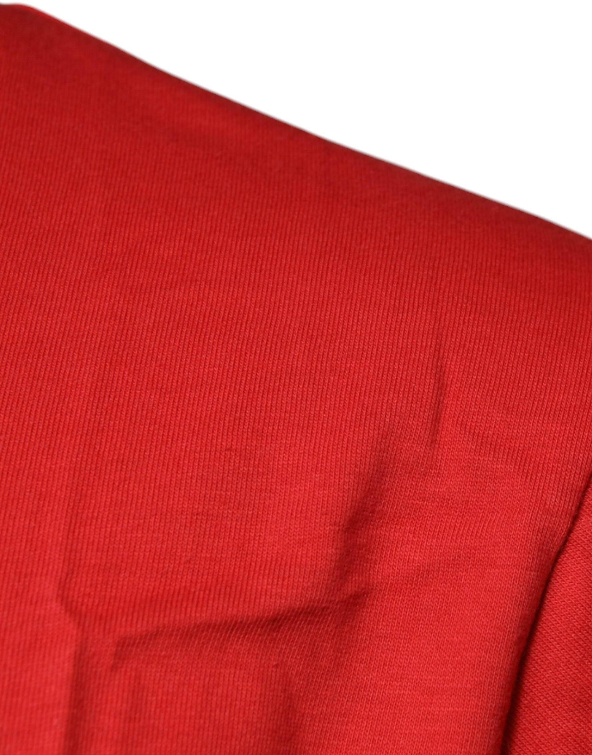 Dolce & Gabbana Red DG Logo Cotton Crew Neck T-shirt - Hilstor