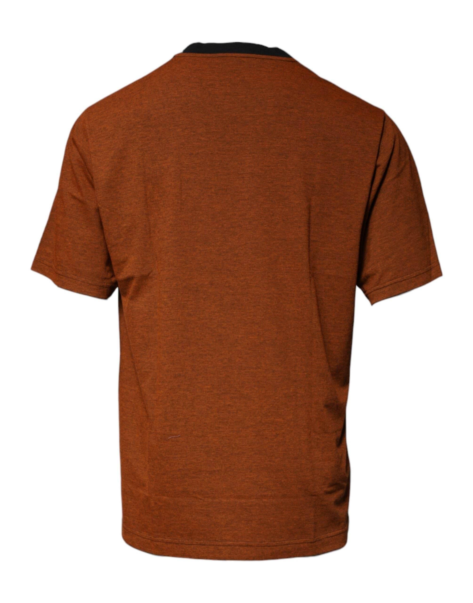 Dolce & Gabbana Brown DG Logo Cotton Crew Neck T-shirt - Hilstor