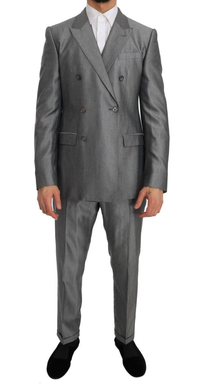 Dolce & Gabbana Elegant Black Double-Breasted Suit - Hilstor