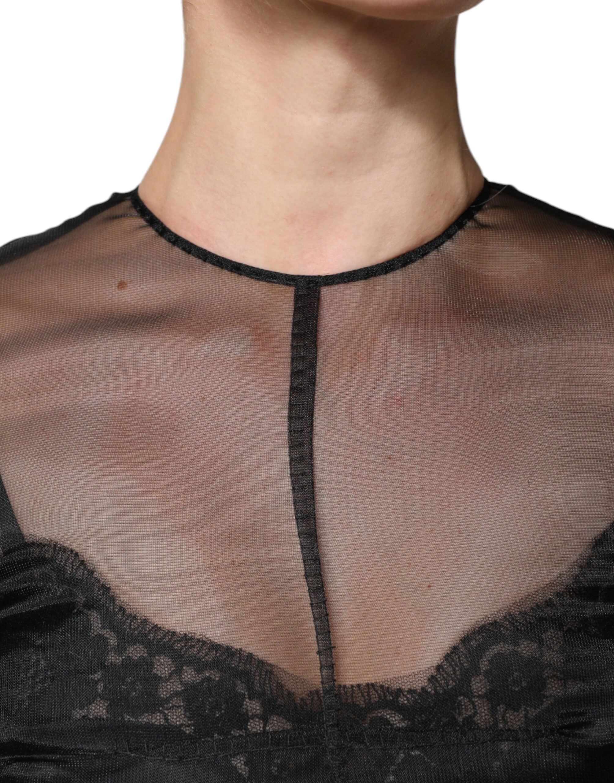 Dolce &amp; Gabbana Sort Tyl A-line Midi Cocktail kjole kjole