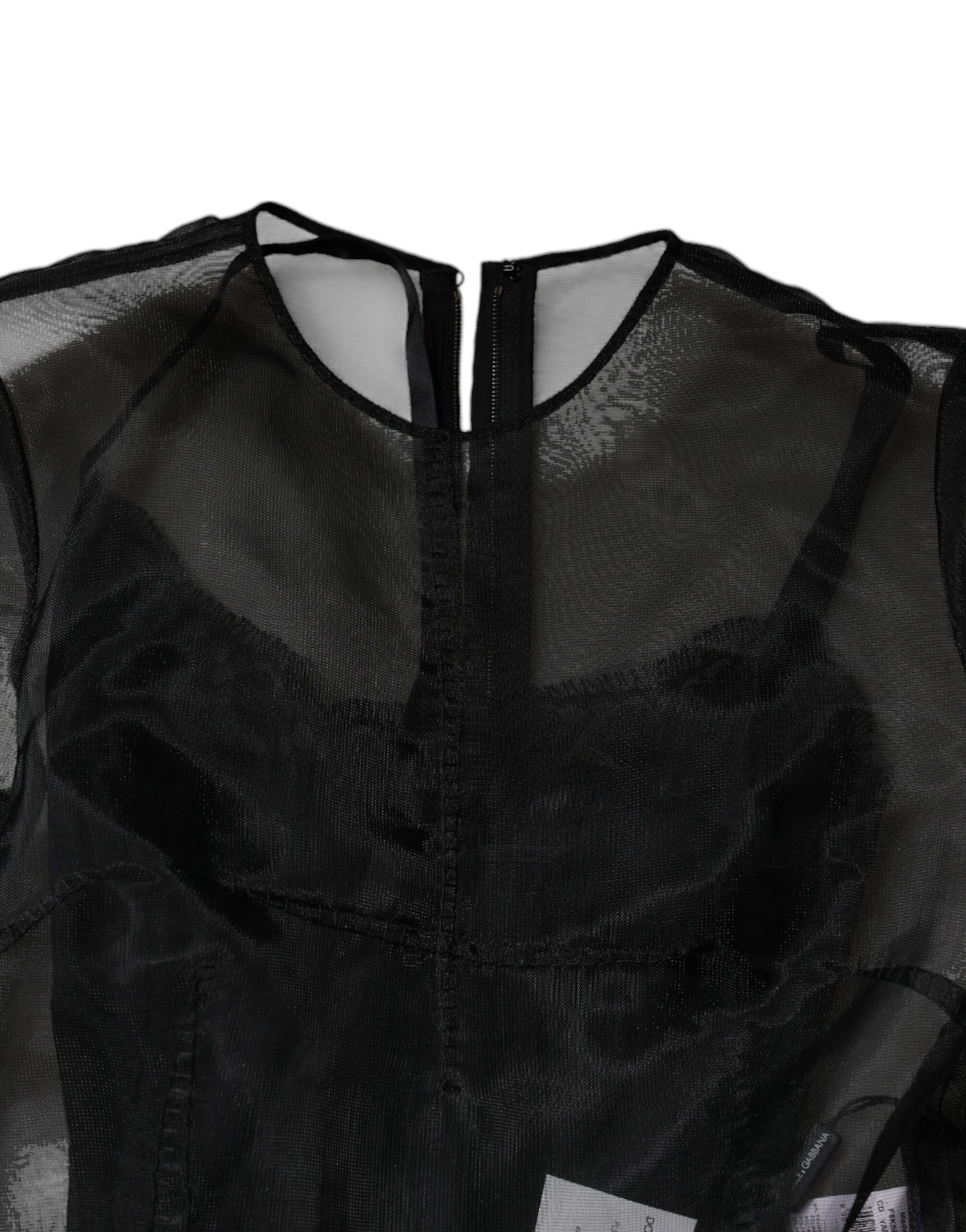 Dolce &amp; Gabbana Sort Tyl A-line Midi Cocktail kjole kjole