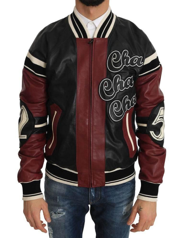 Dolce & Gabbana Exquisite Sheepskin Leather Bomber Jacket - Hilstor