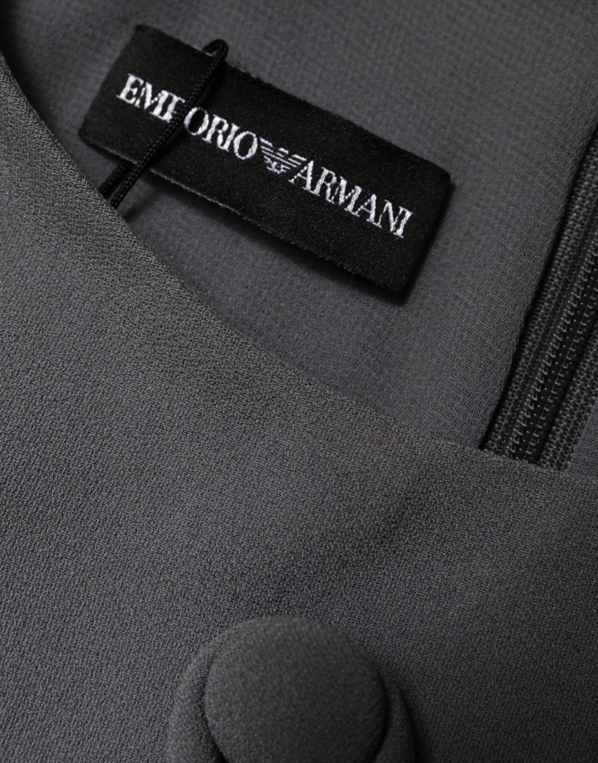 Emporio Armani Grå Rund Hals Ærmeløs A-linje Minikjole