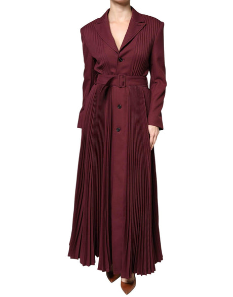Philosophy Maroon Belted Button Down Dress - Hilstor