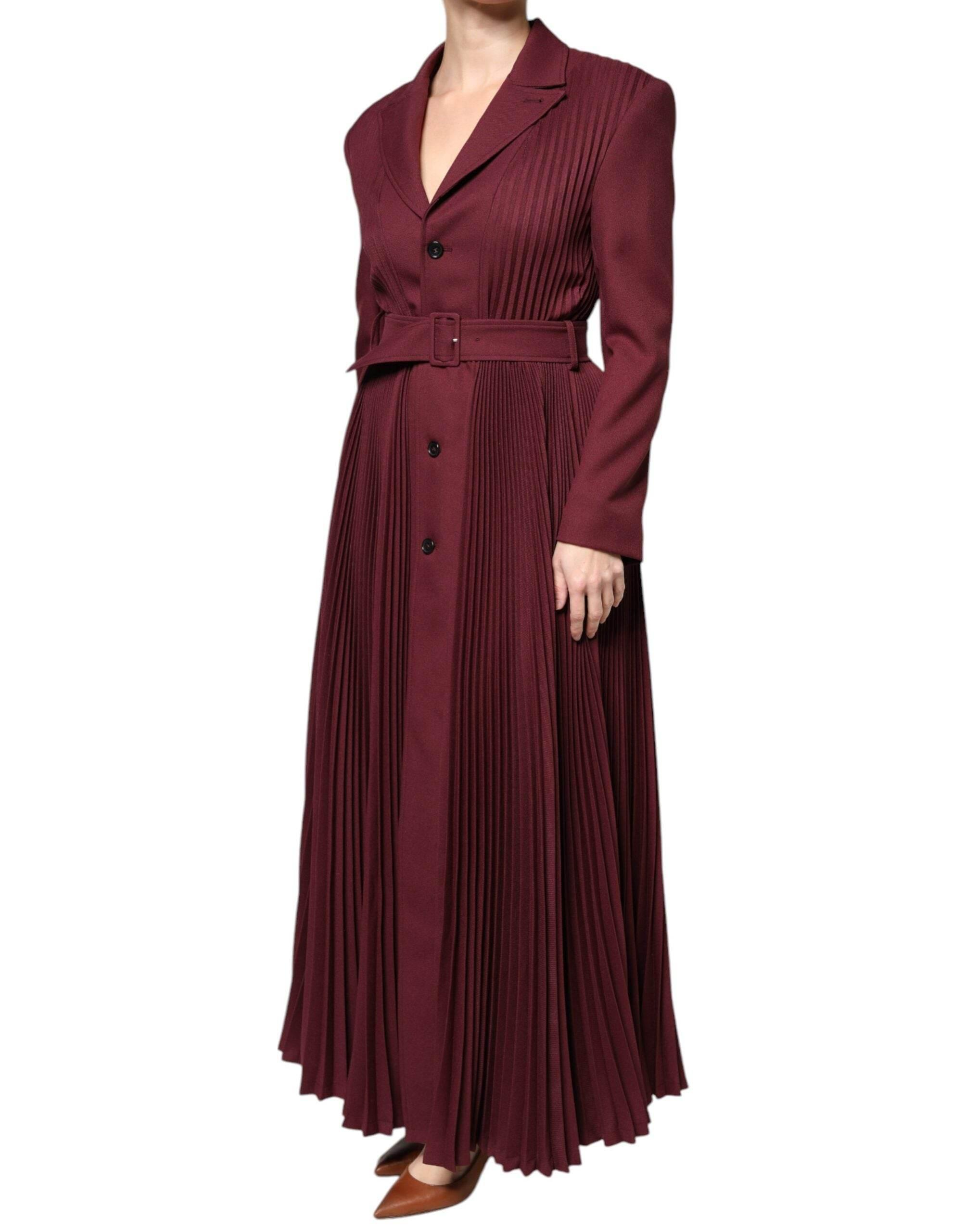 Philosophy Maroon Belted Button Down Dress - Hilstor
