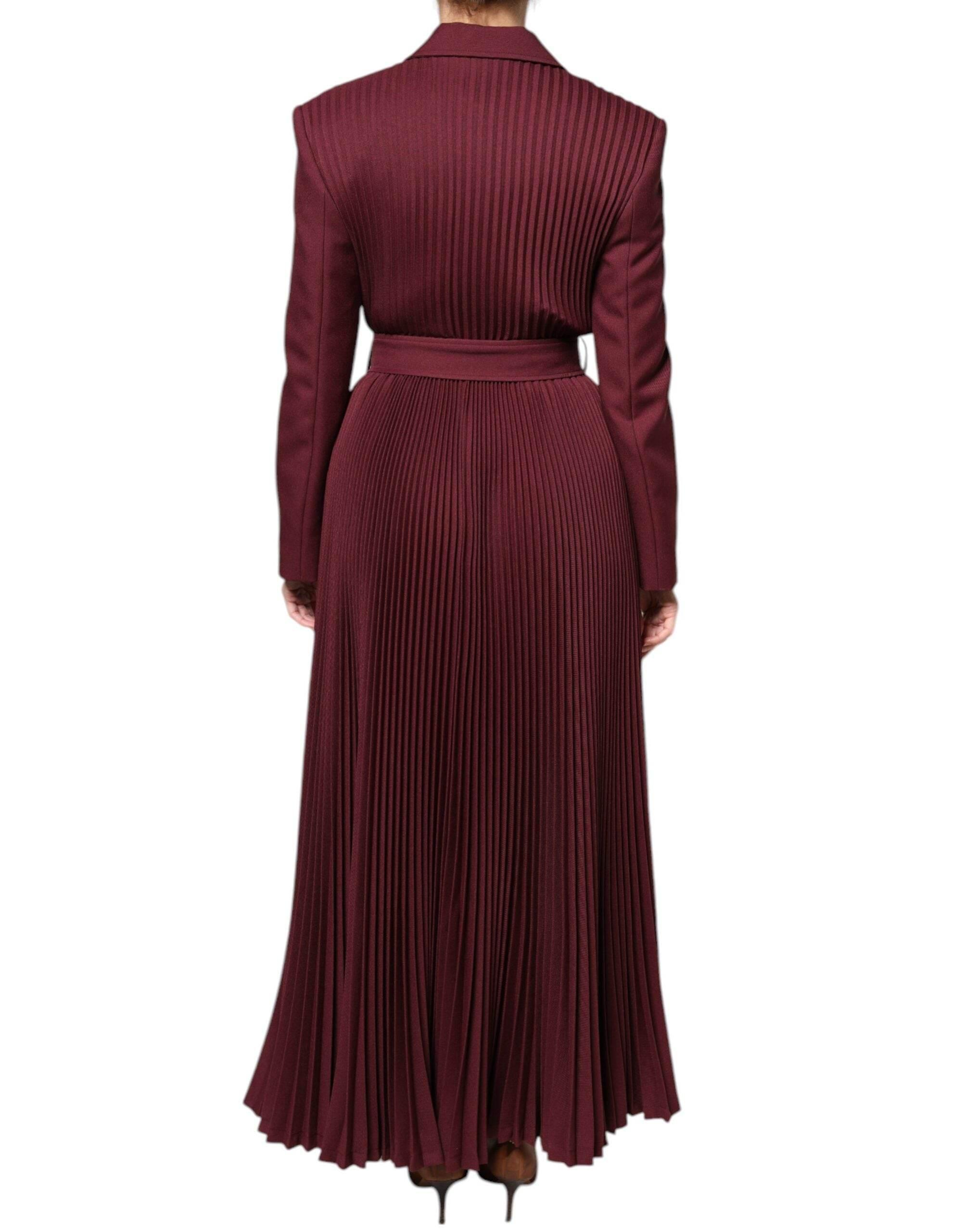 Philosophy Maroon Belted Button Down Dress - Hilstor
