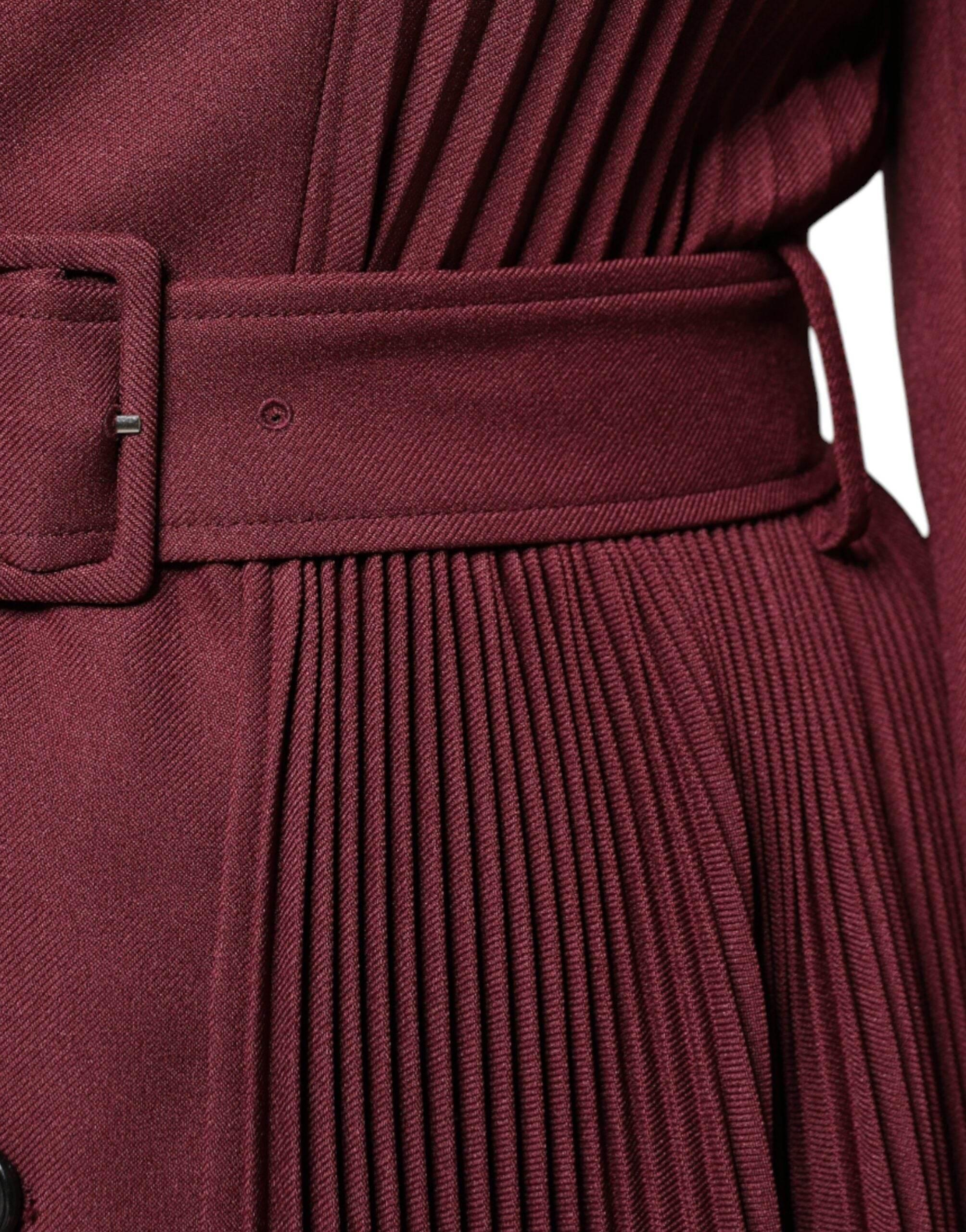 Philosophy Maroon Belted Button Down Dress - Hilstor