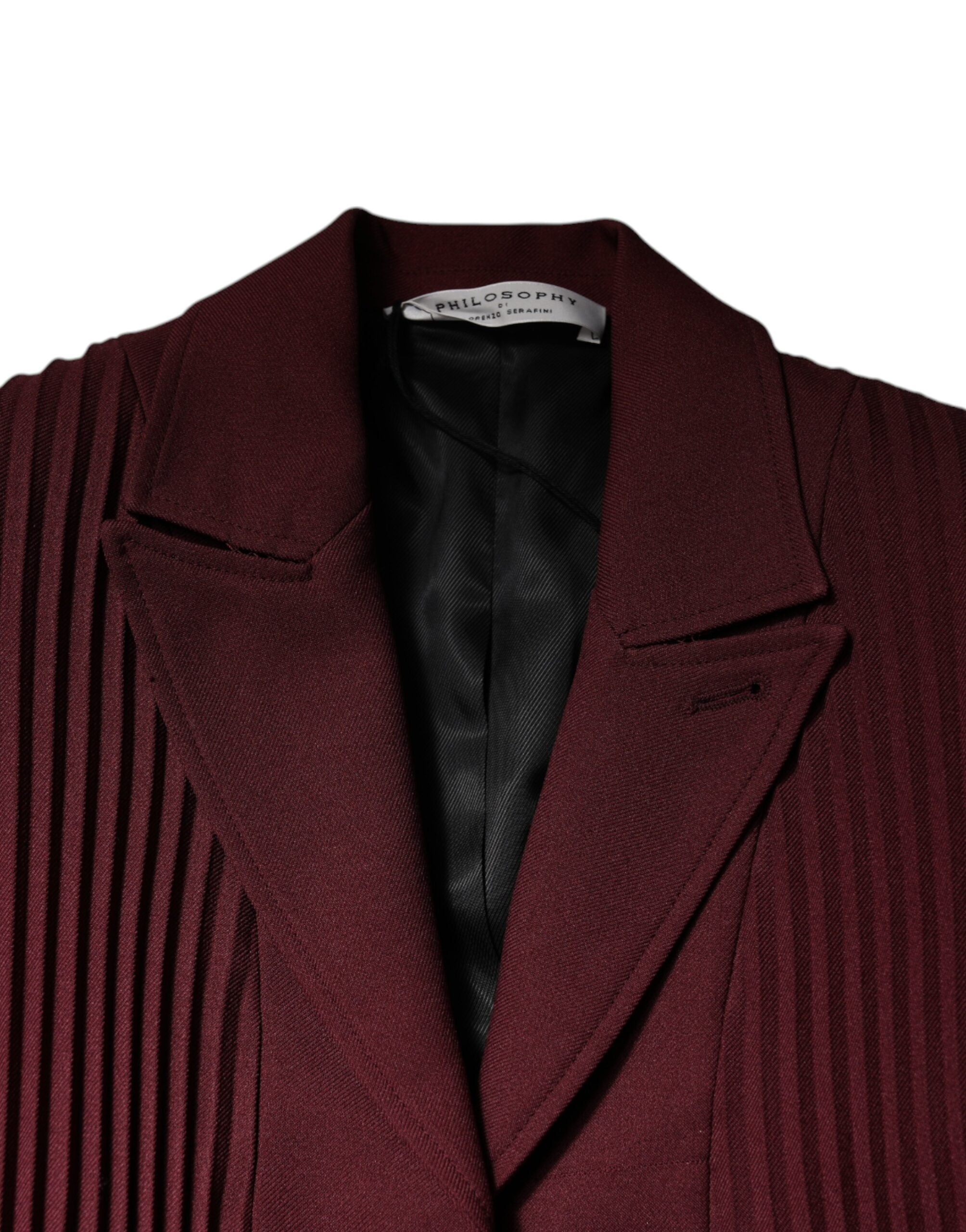 Filosofi Rødbrun Bælte Button Down Kjole