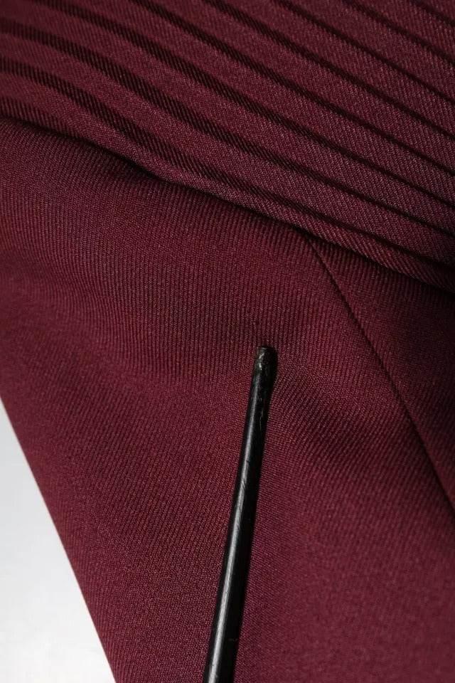 Philosophy Maroon Belted Button Down Dress - Hilstor