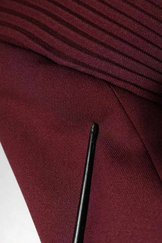 Filosofi Rødbrun Bælte Button Down Kjole