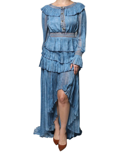 Philosophy Blue Layered Long Sleeve Dress - Hilstor