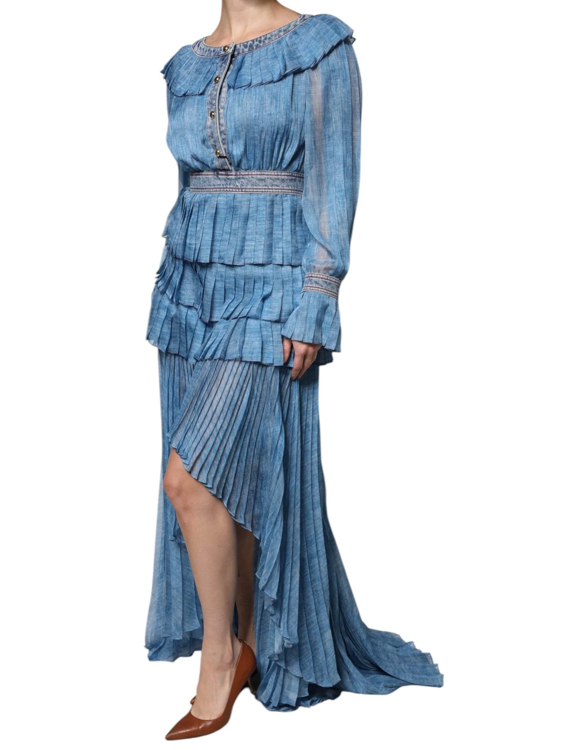 Philosophy Blue Layered Long Sleeve Dress - Hilstor