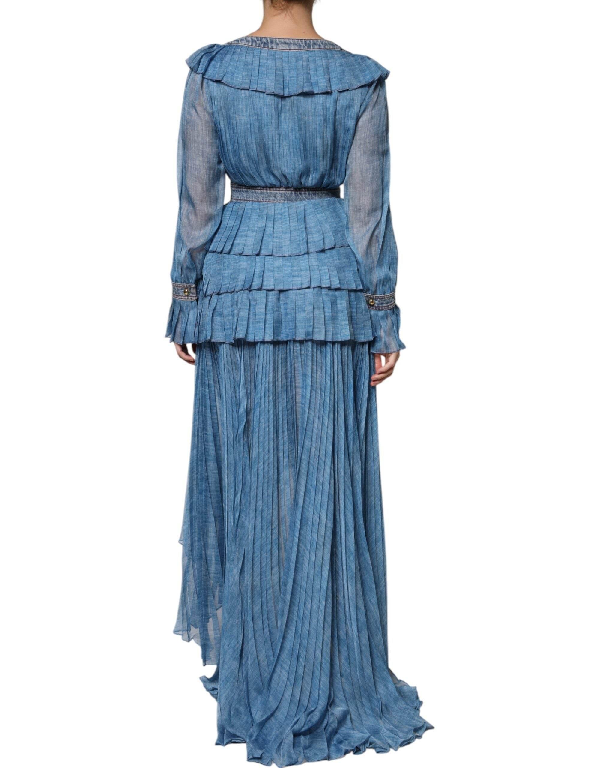 Philosophy Blue Layered Long Sleeve Dress - Hilstor
