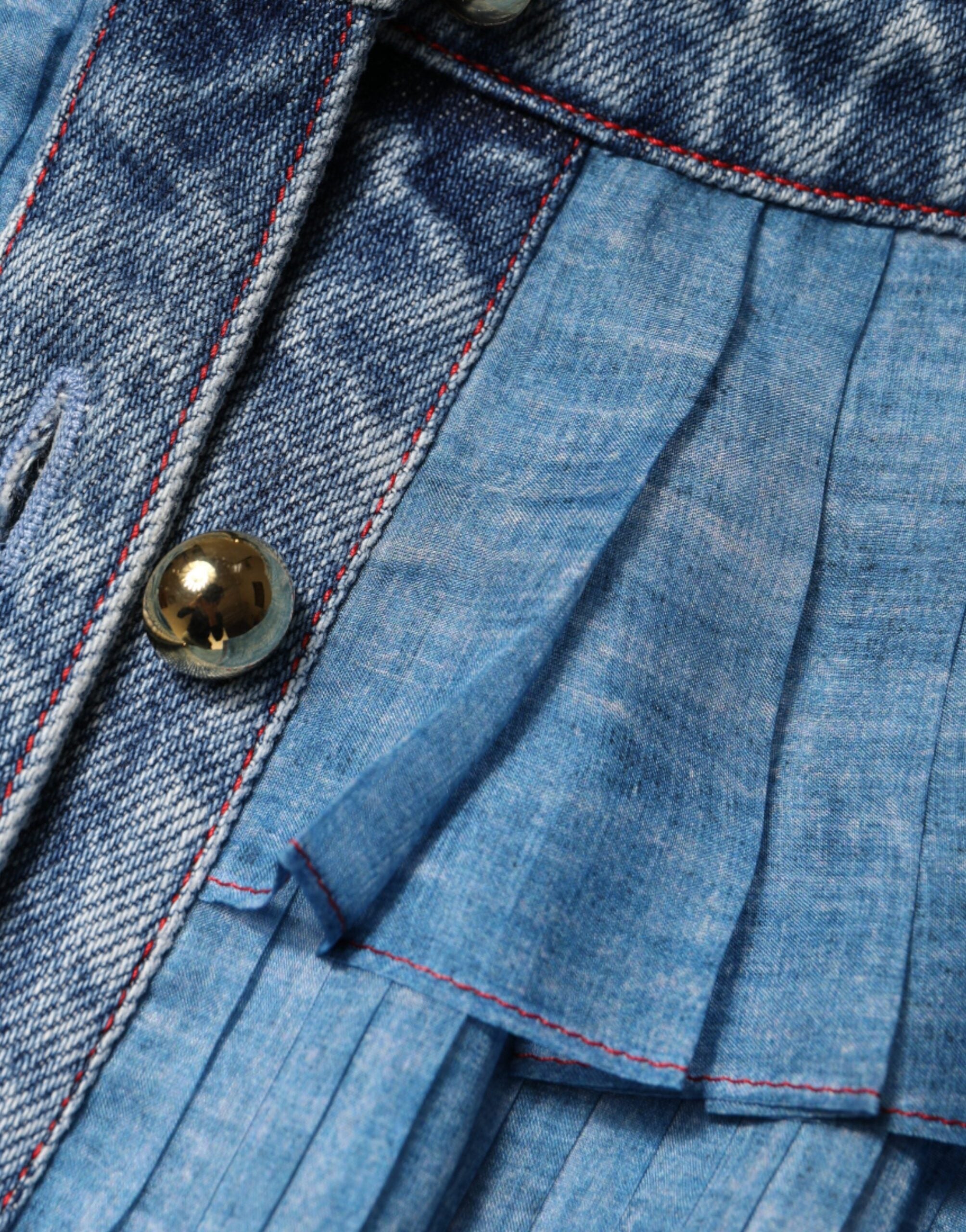 Filosofi Blå Layered Langærmet Kjole