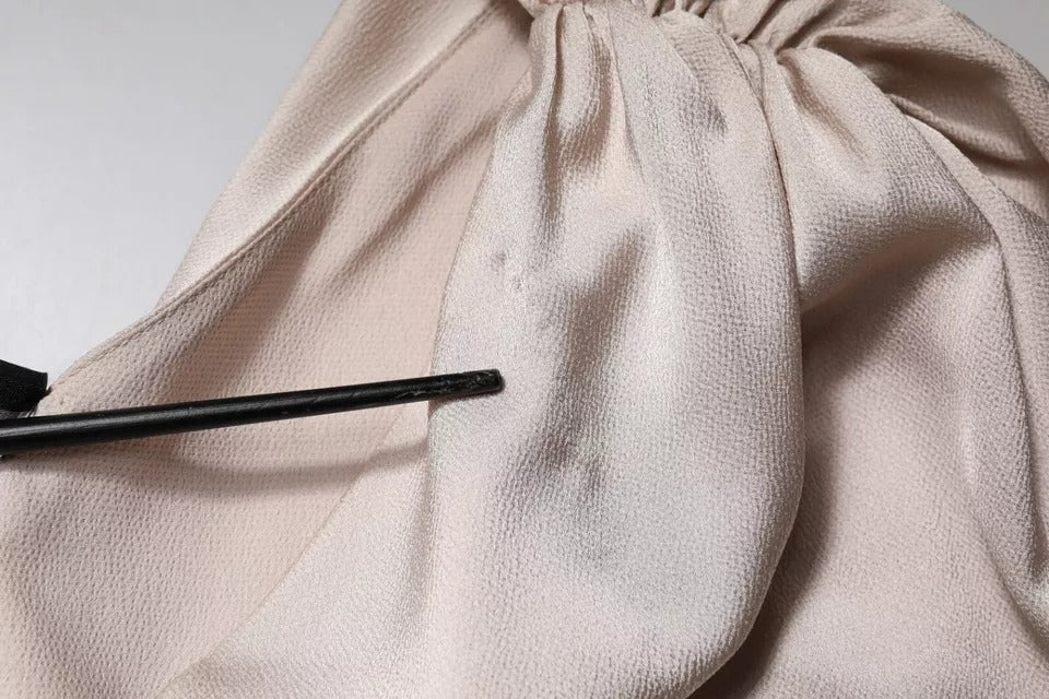 Christian Pellizzari Beige One Shoulder Asymmetrisk Drapering Dress