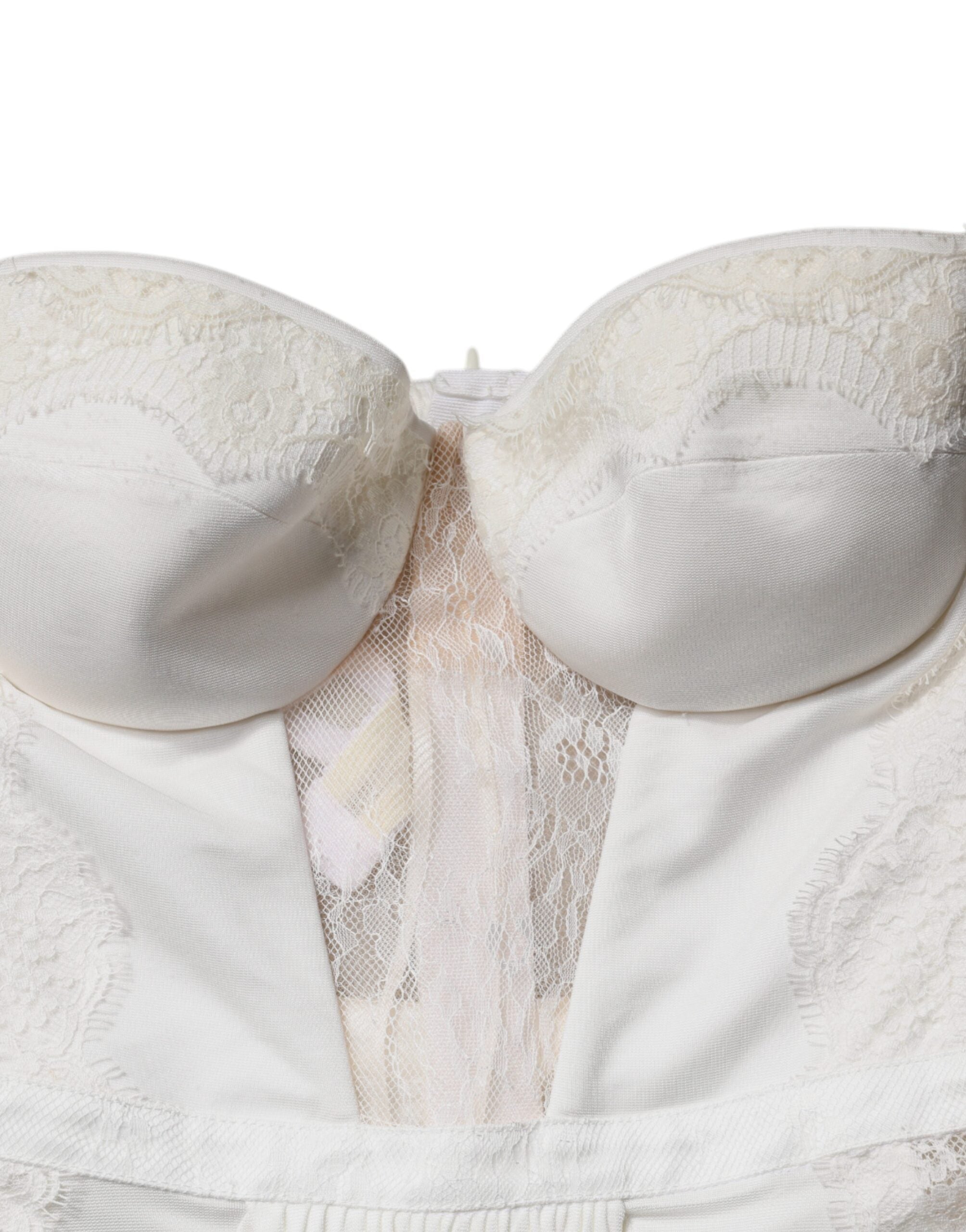 Elisabetta Franchi Hvid stropløs Bustier Havfruekjole