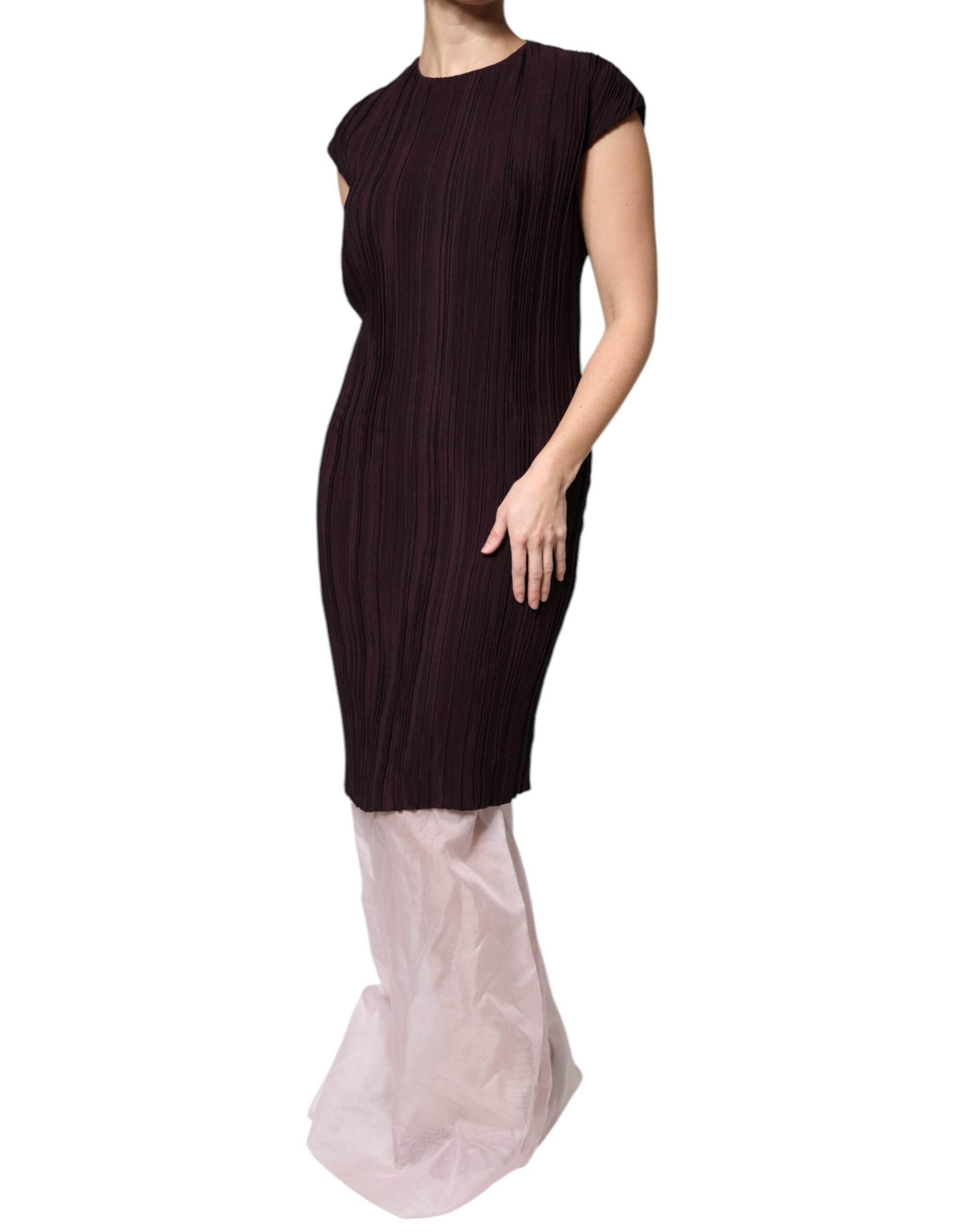 Barbara Casasola Brown Silk Short Sleeves Sheath Maxi Dress - Hilstor