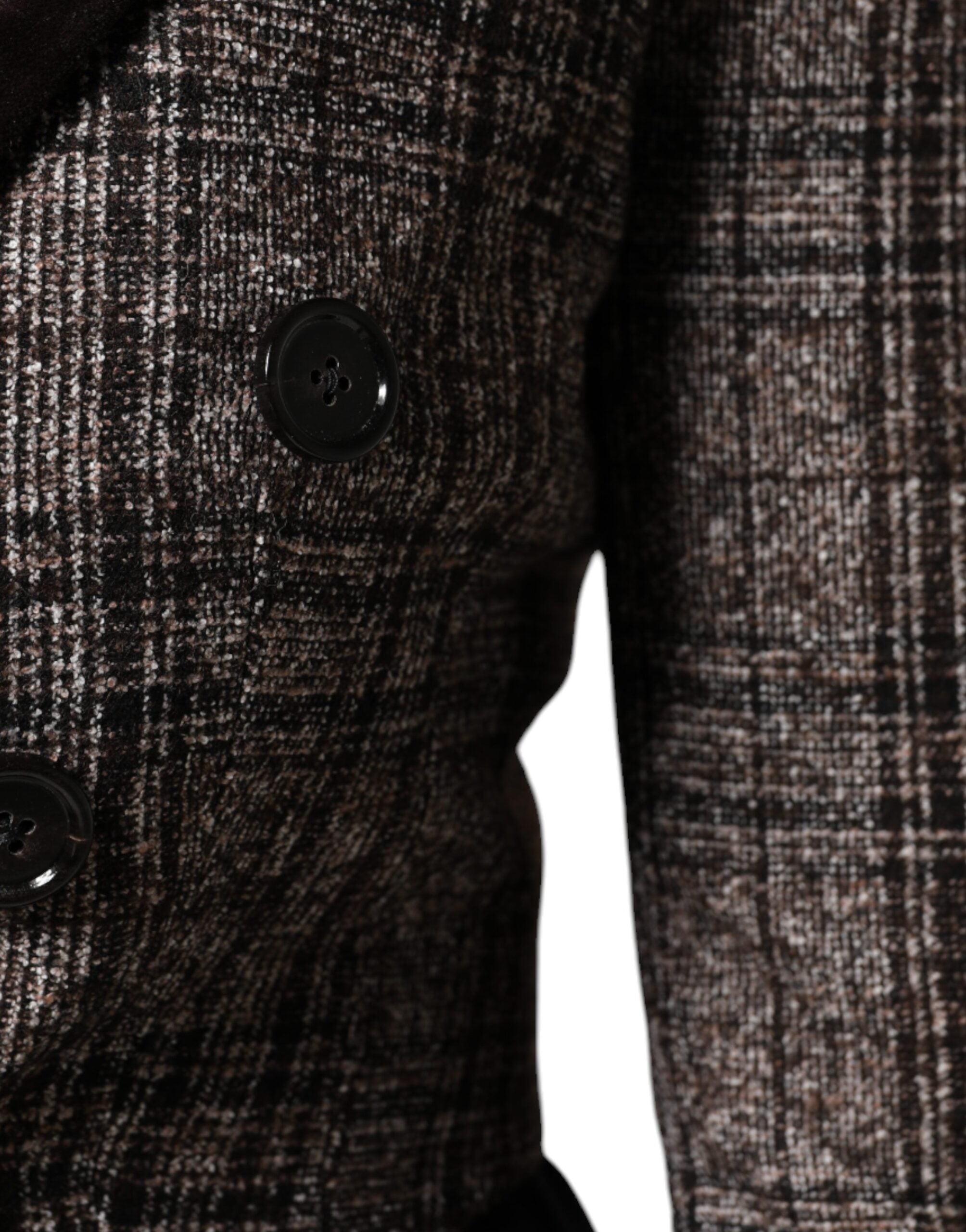Dolce &amp; Gabbana brun plaid langærmet cropped frakkejakke