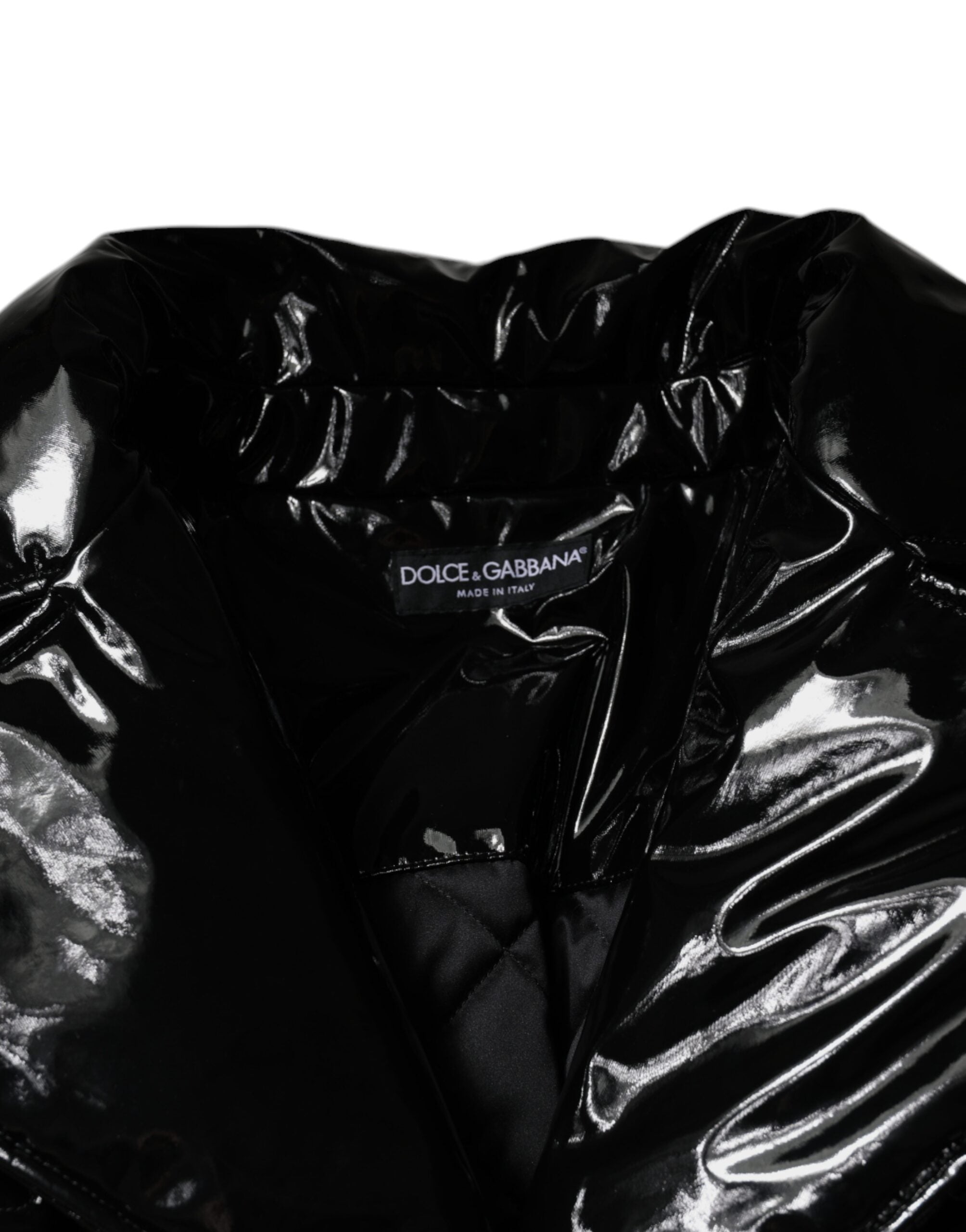Dolce &amp; Gabbana Sort Polyester Button Down Blouson-jakke