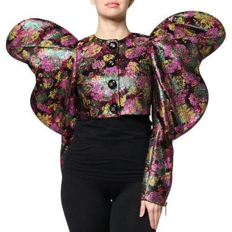 Dolce & Gabbana Multicolor Floral Jacquard Cropped Jacket - Hilstor