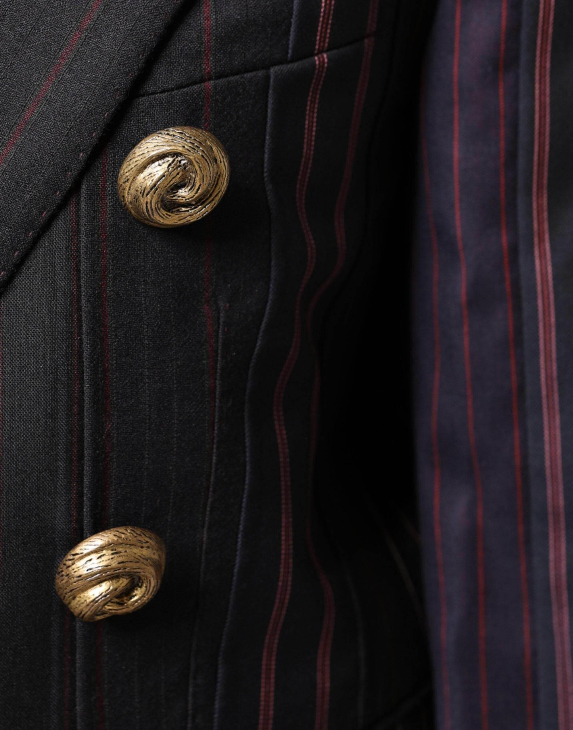Dolce & Gabbana Multicolor Stripes Wool Cropped Blazer Coat Jacket - Hilstor
