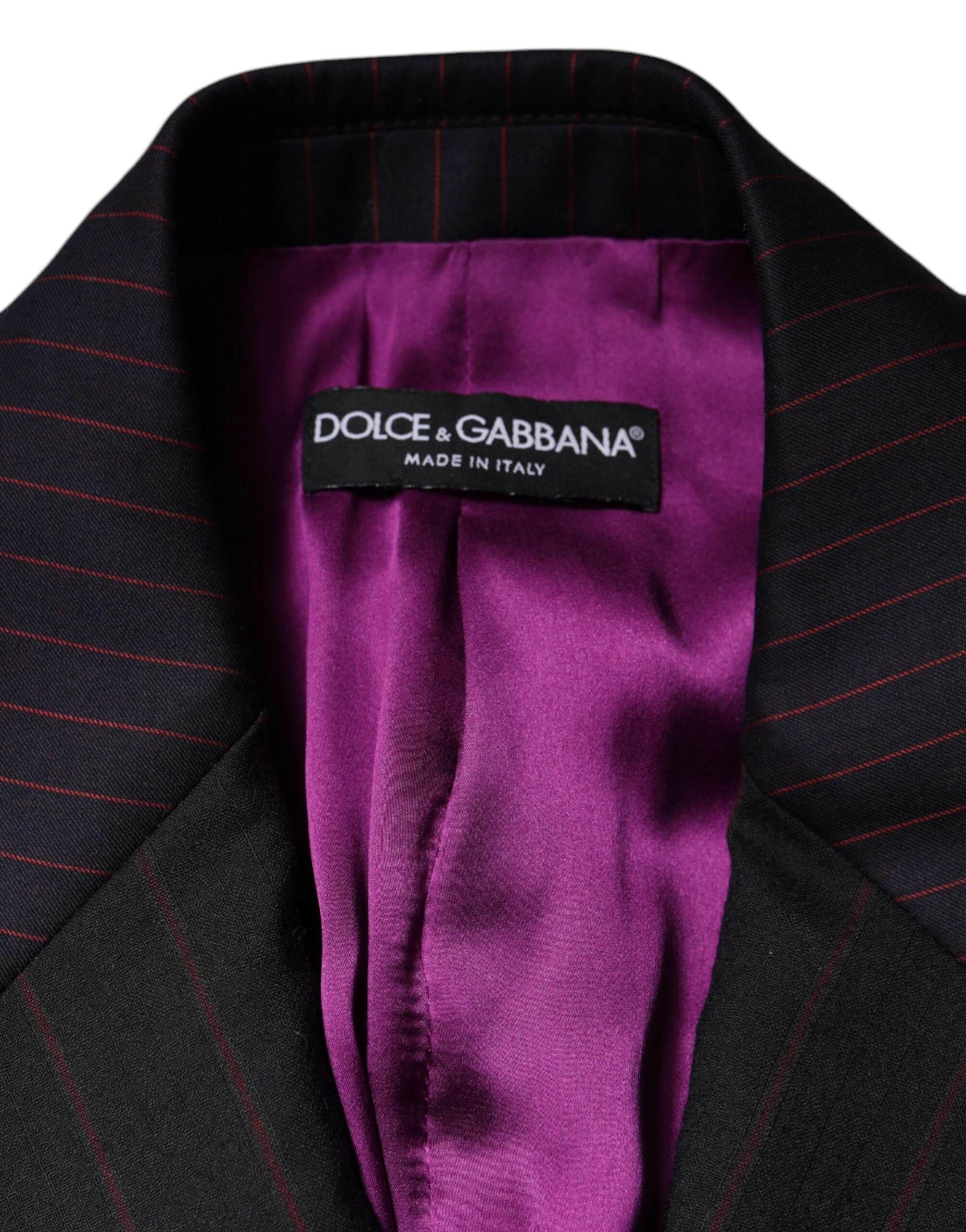 Dolce & Gabbana Multicolor Stripes Wool Cropped Blazer Coat Jacket - Hilstor
