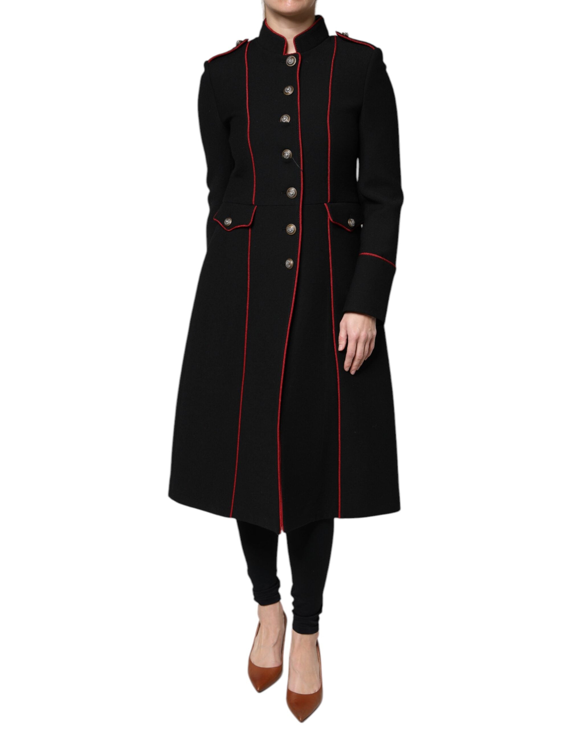 Dolce &amp; Gabbana sort enkeltradet trenchcoat-jakke