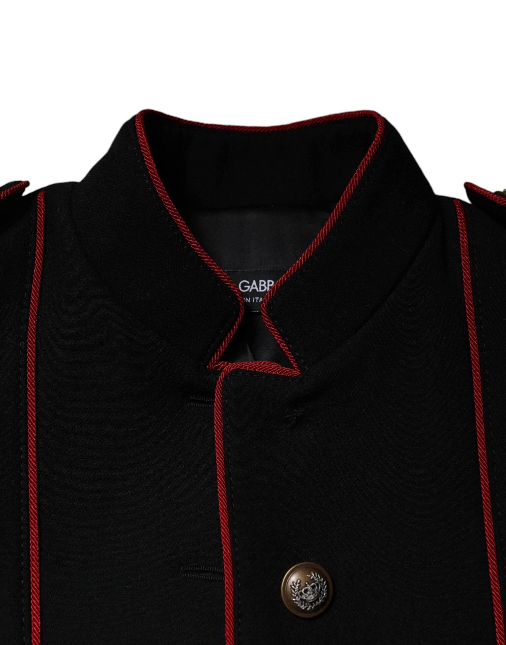 Dolce & Gabbana Black Single Breasted Trench Coat Jacket - Hilstor