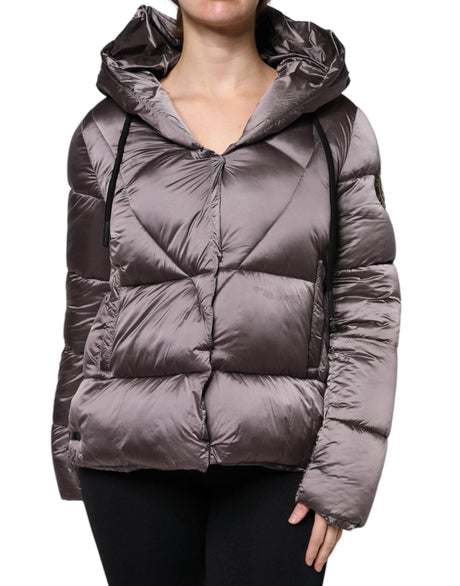 Scervino Street Violet Puffer Quilted Hooded Women Coat Jacket - Hilstor