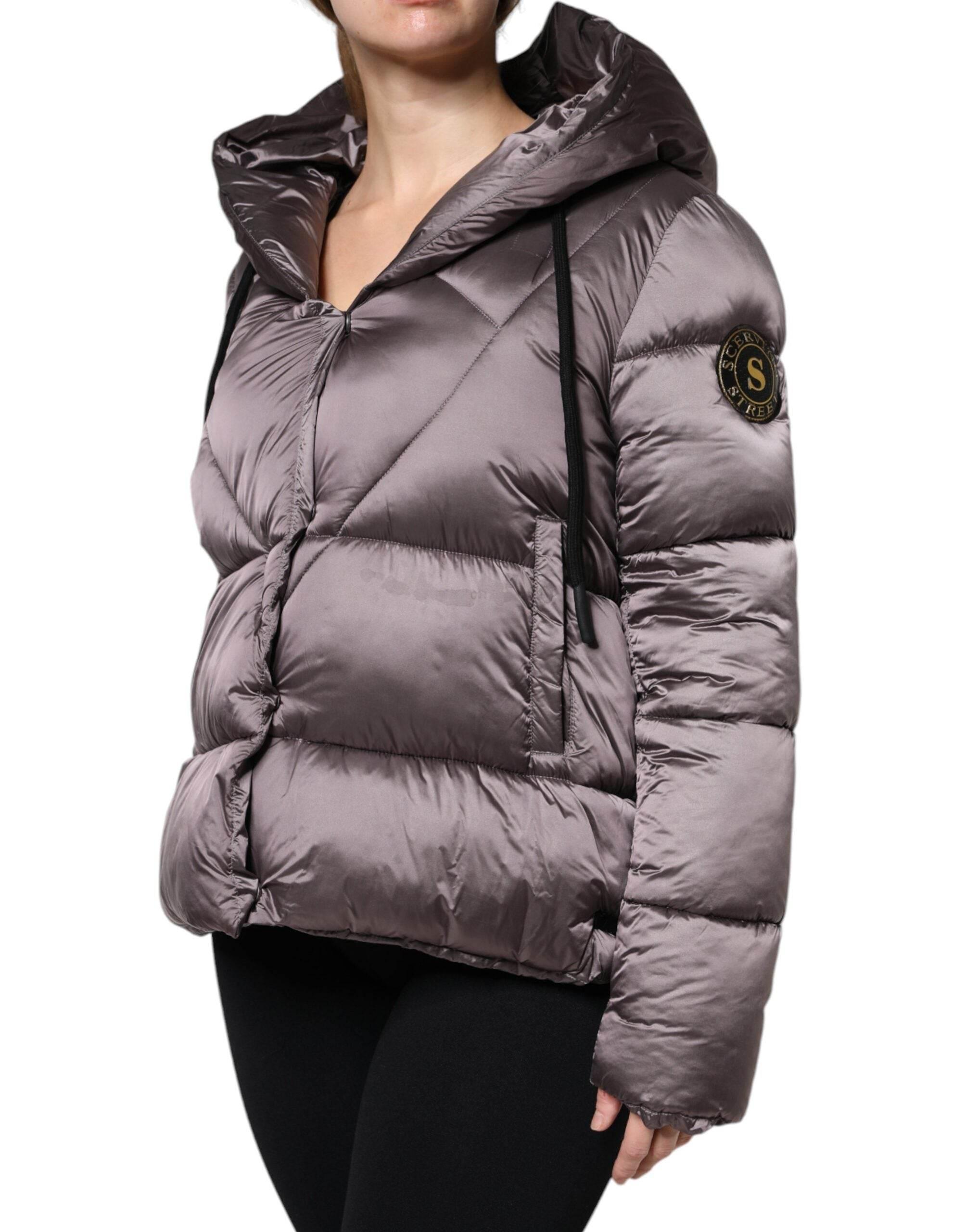Scervino Street Violet Puffer Quilted Hooded Women Coat Jacket - Hilstor
