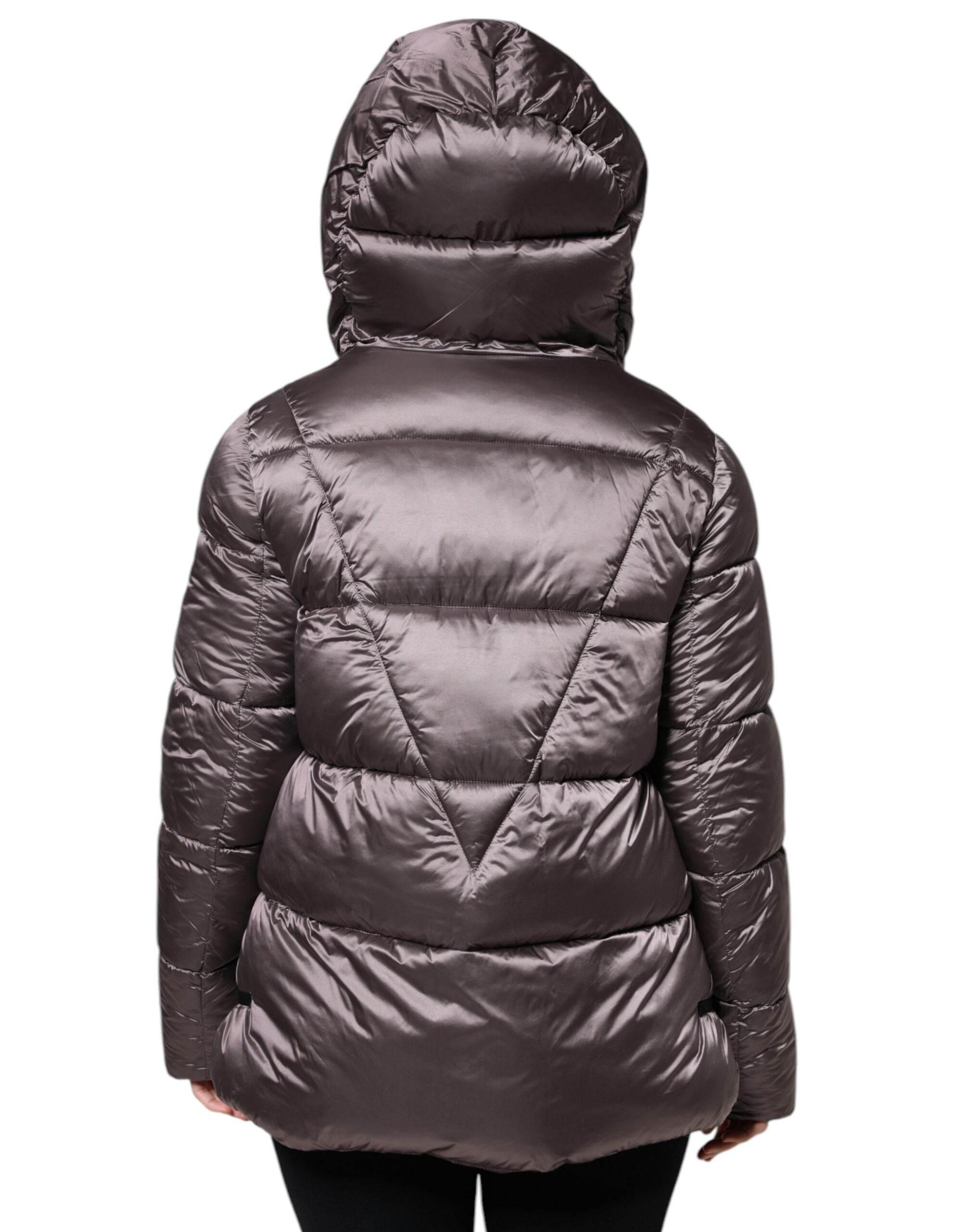 Scervino Street Violet Puffer Quilted Hooded Women Coat Jacket - Hilstor