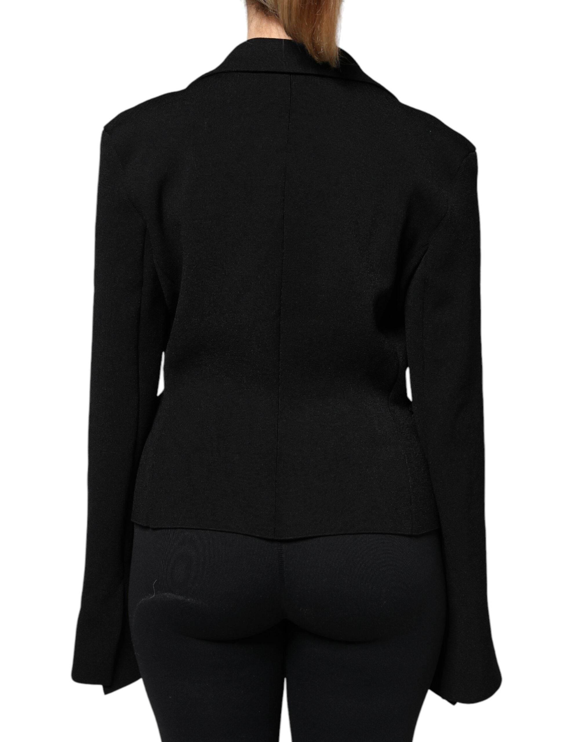 Dolce & Gabbana Black Viscose Single Breasted Blazer Jacket - Hilstor