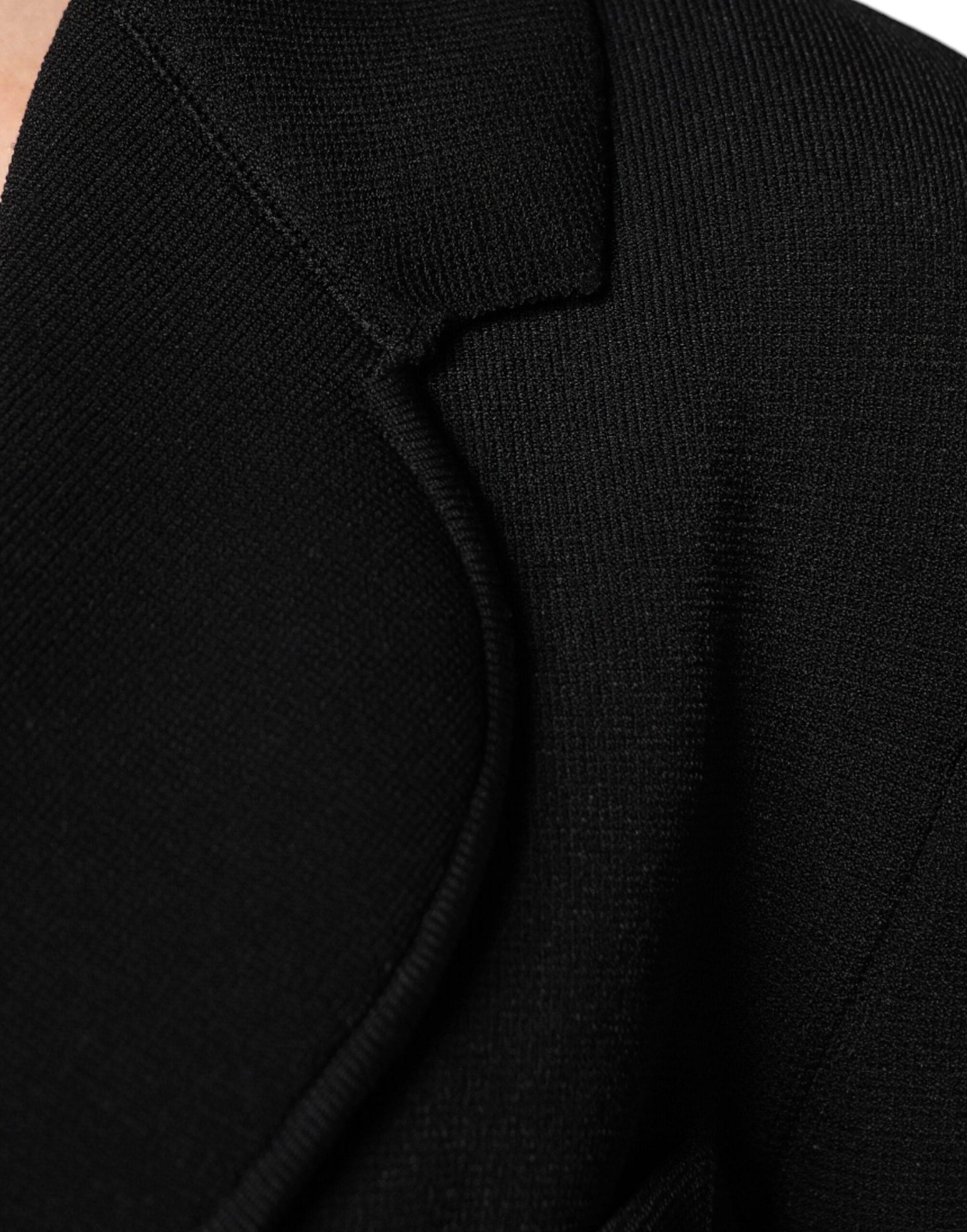 Dolce & Gabbana Black Viscose Single Breasted Blazer Jacket - Hilstor