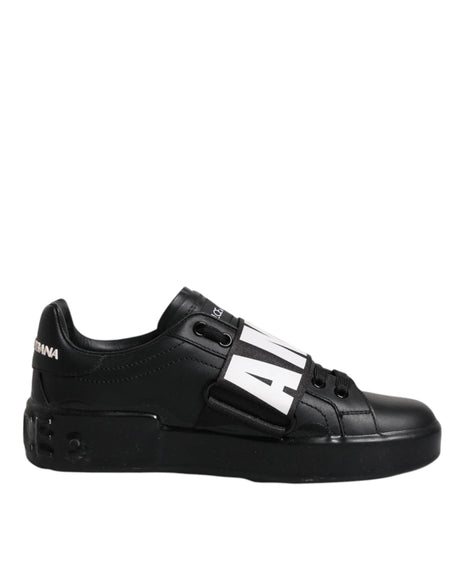 Dolce & Gabbana Black D&G AMORE Low Top Sneakers Shoes - Hilstor