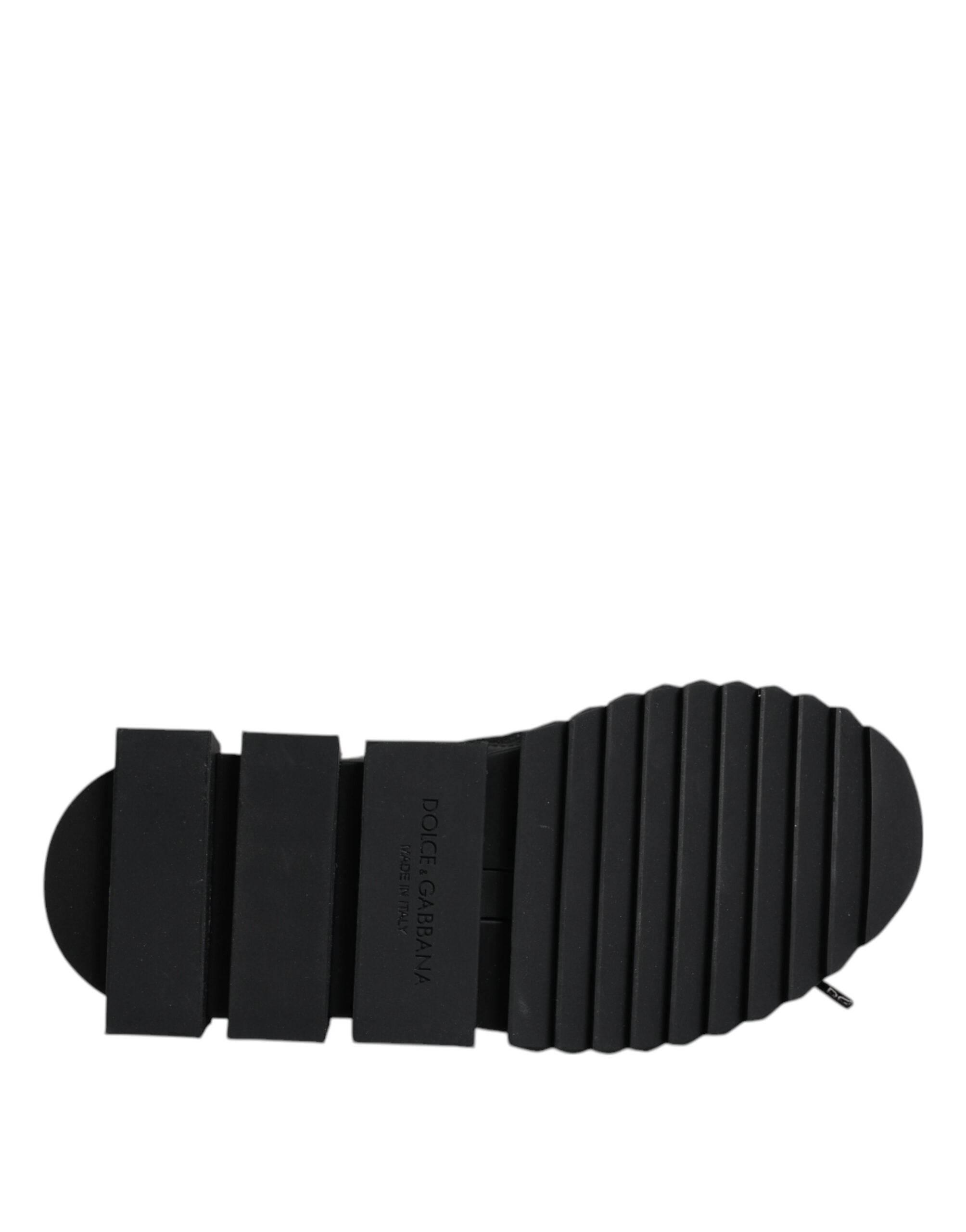 Dolce & Gabbana Black Sorrento Socks Logo Sneakers Shoes - Hilstor