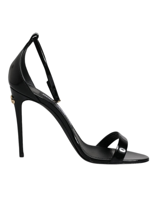 Dolce & Gabbana Black KEIRA Heels Ankle Strap Sandals Shoes - Hilstor