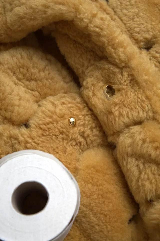 Bottega Veneta Yellow Wool Long Teddy Coat Jacket - Hilstor