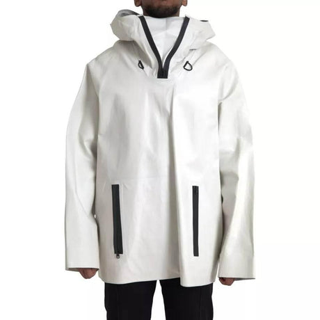 Bottega Veneta White Leather Men Waterproof Jacket Blouson - Hilstor