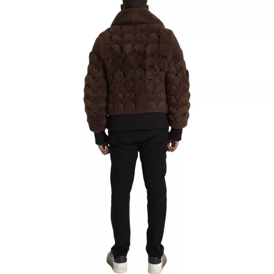Bottega Veneta Brown Fur Lamb Shearling Coat Jacket - Hilstor